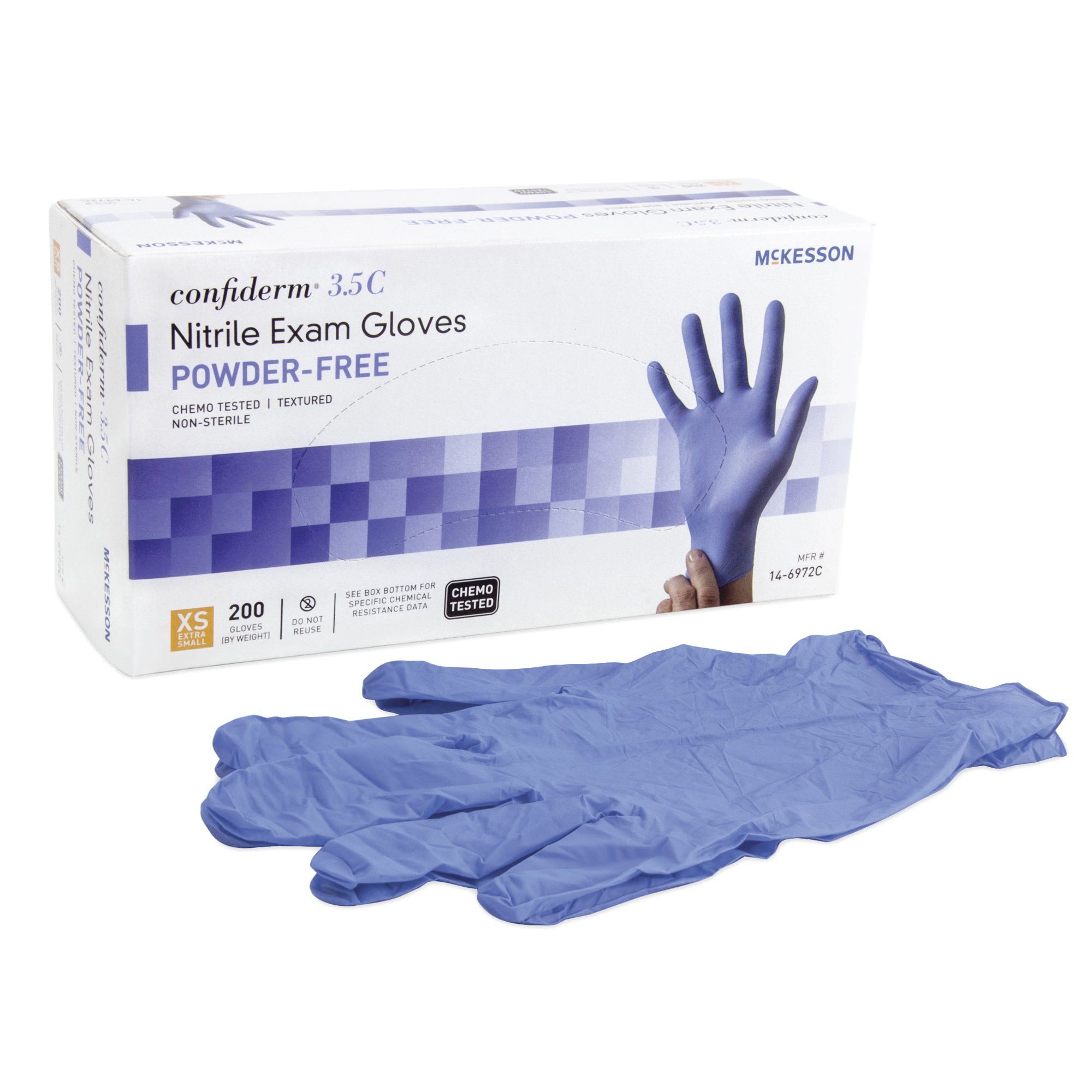 McKesson Confiderm 3.5C Nitrile Powder Free Exam Gloves - Main image