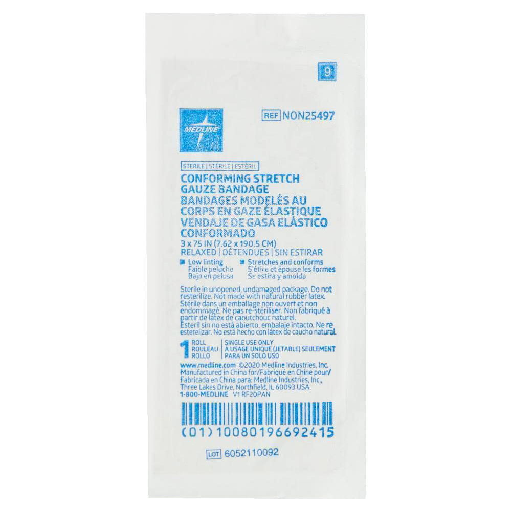 Medline Sterile Conforming Stretch Gauze Bandage - Main image