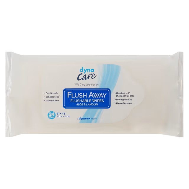 Flush Away Adult Flushable Personal Wipe, 9 x 13 Inch