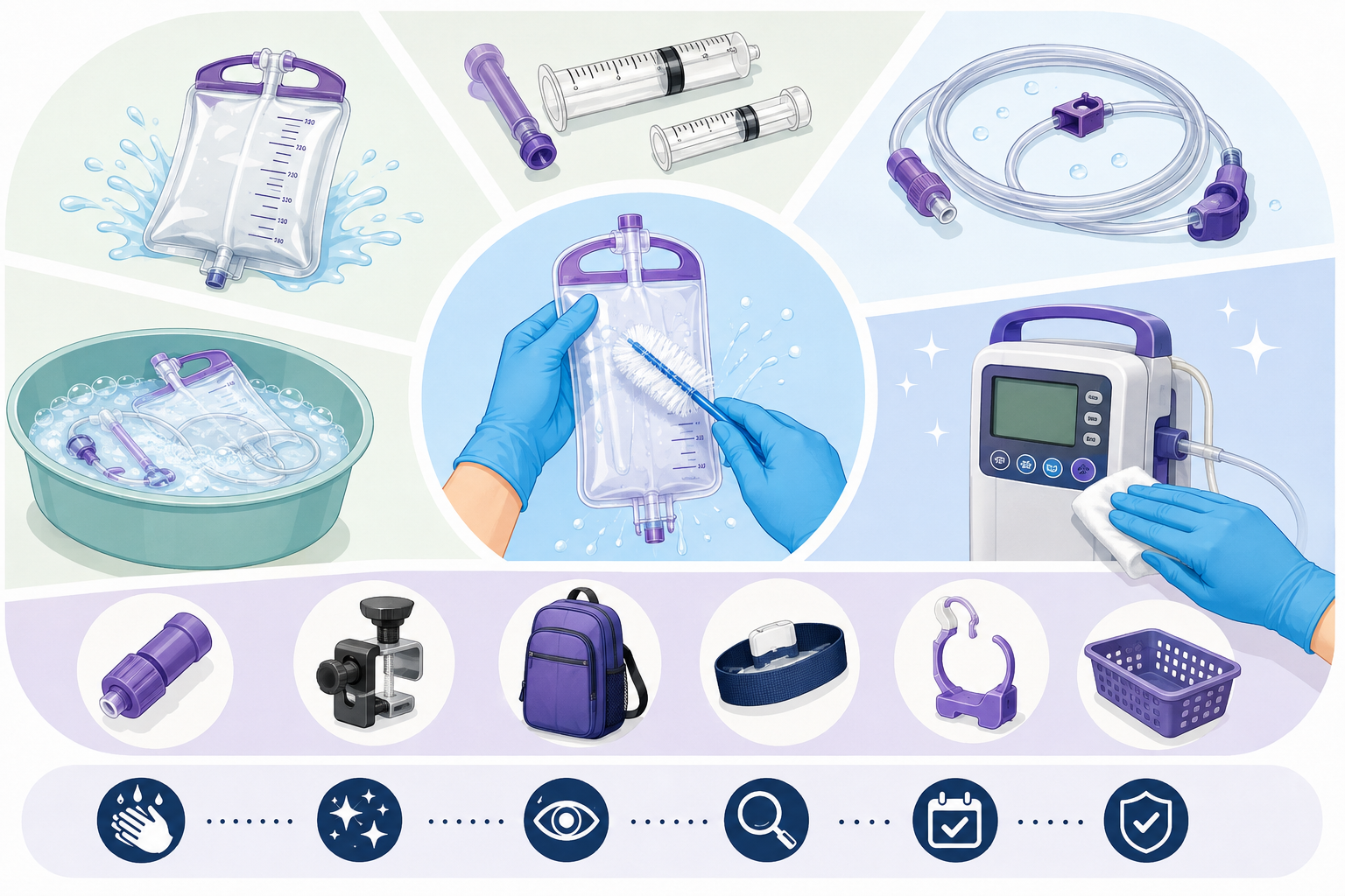 General Cleaning Considerations for Enteral Feeding Supplies