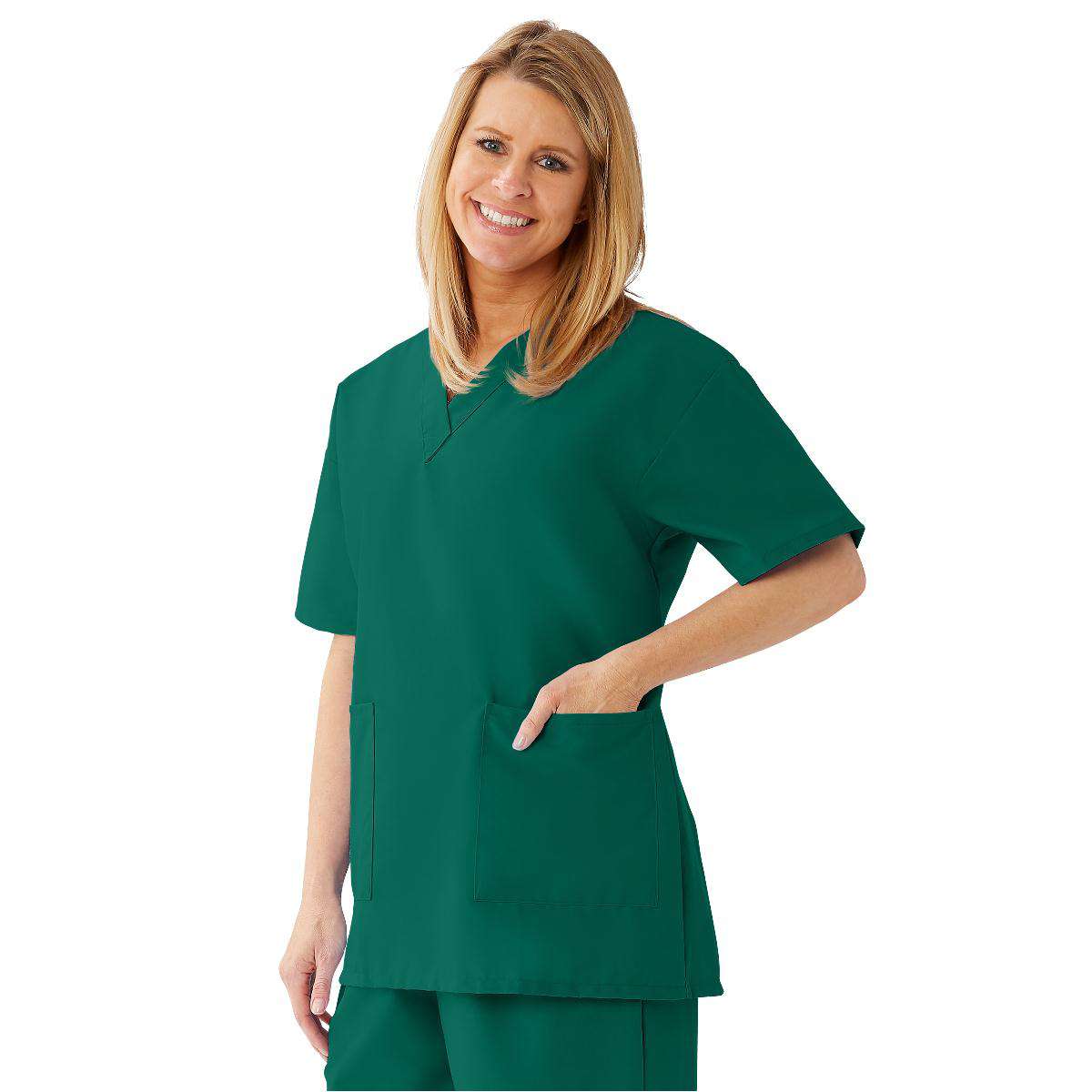 Medline Angelstat Women's V-neck Tunic Scrub Tops thumbnail 1