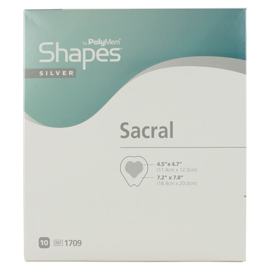 Polymem Silver Shapes Sacral Foam Dressing