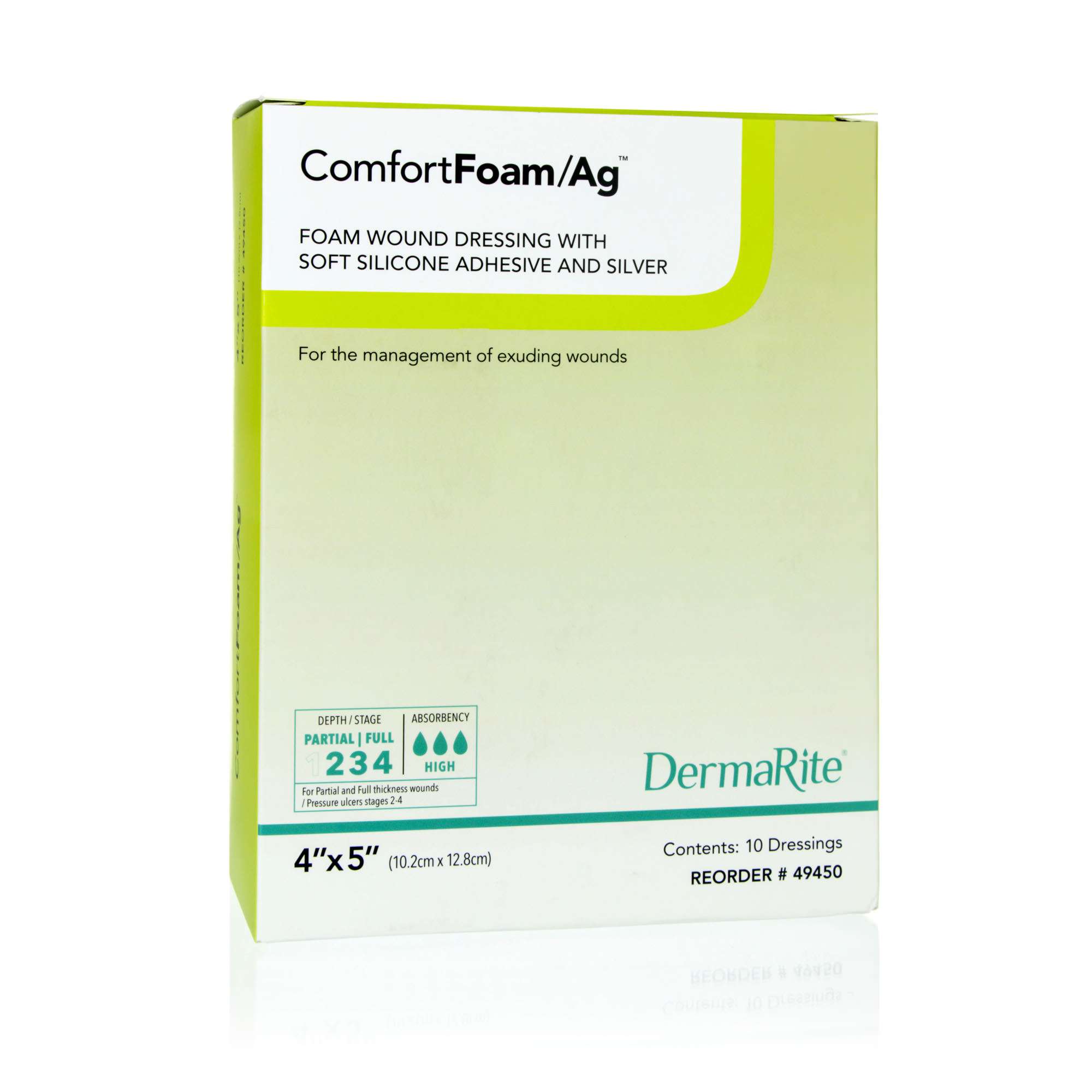 ComfortFoam Ag Non-Border Foam Wound Dressing with Soft Silicone Adhesive and Silver thumbnail 1