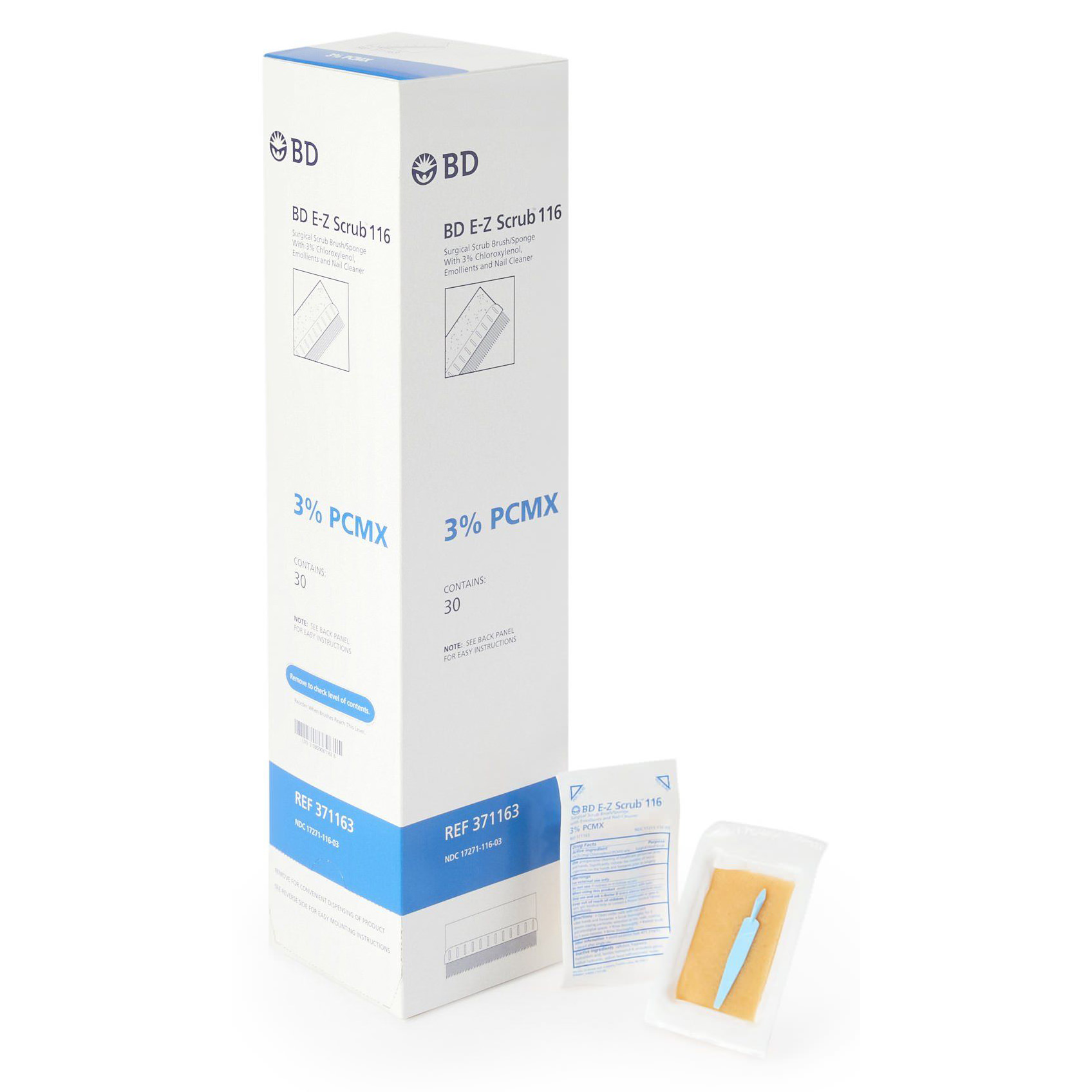 BD E-Z Scrub 116 Surgical Brush with 3% PCMX | Blue