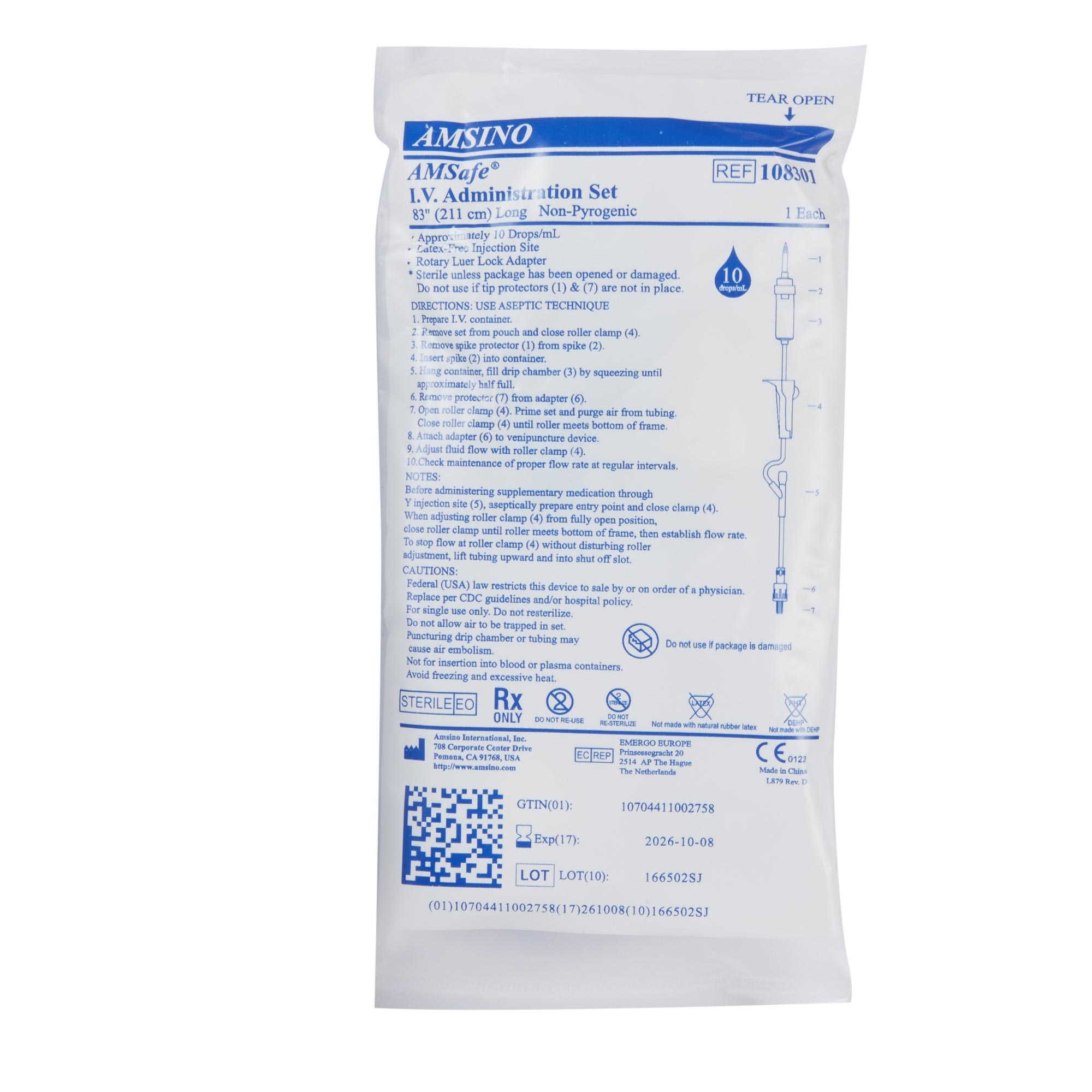 AMSafe Primary IV Administration Set - 10 Drops per mL thumbnail 2