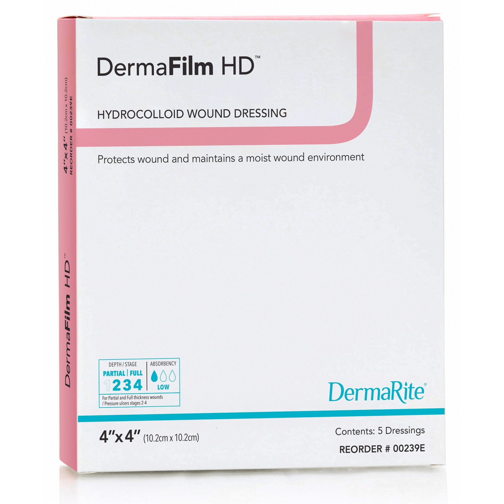 DermaFilm HD Hydrocolloid Dressing, 4 x 4 Inch