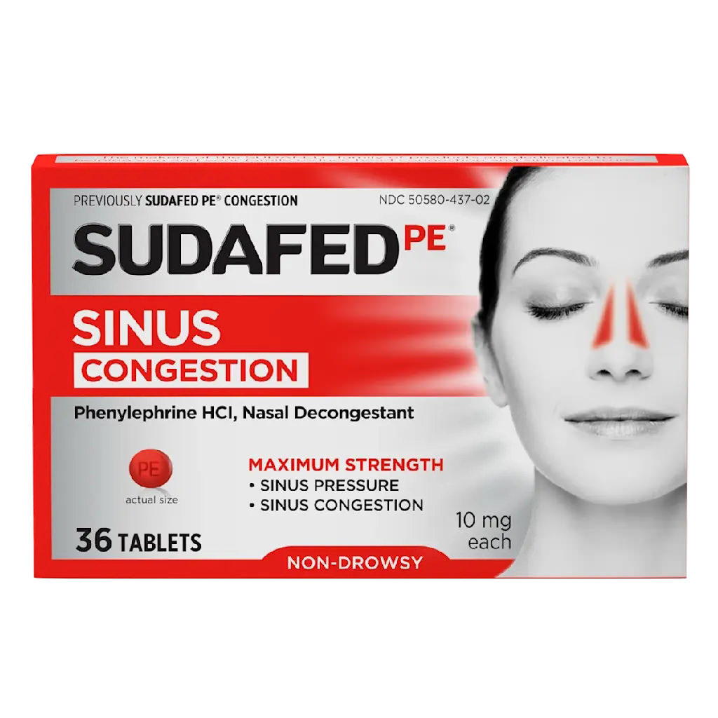 SUDAFED PE Sinus Congestion Tablets, 36 ct thumbnail 1