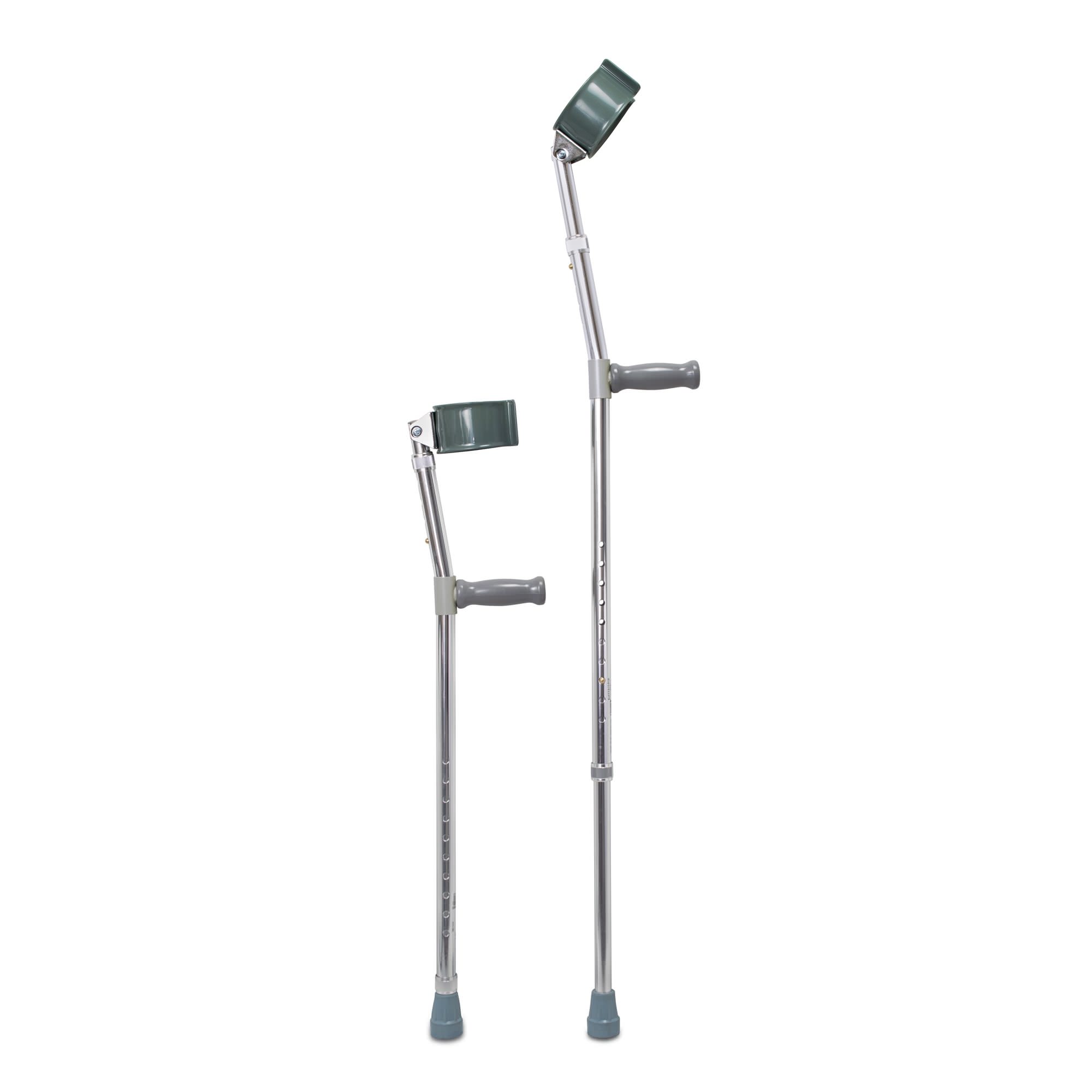 McKesson Push Button Adjustment Steel Frame Forearm Crutches, Adult thumbnail 2