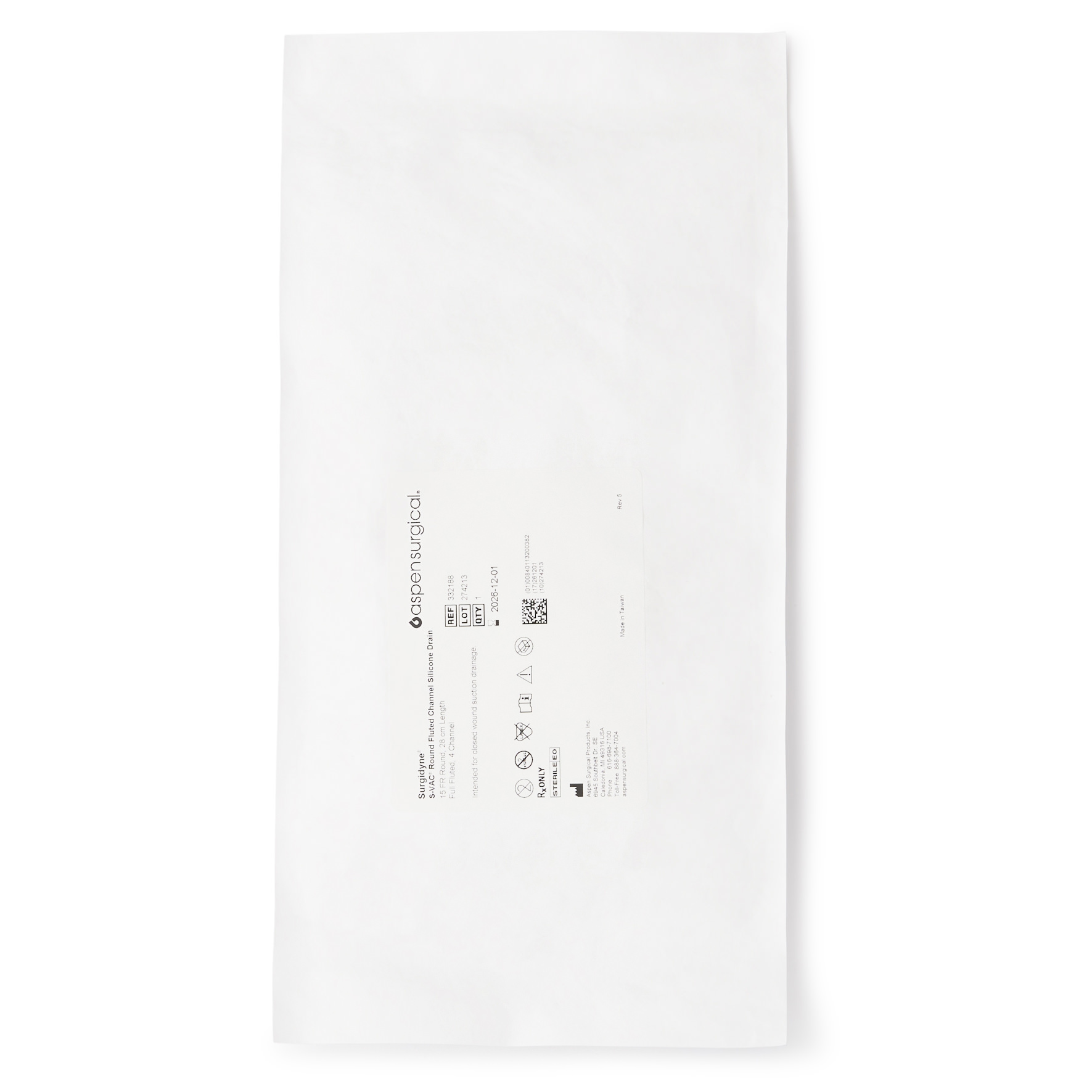 S-Vac Wound Drain Tube Without Attachment 4 Channel 15 Fr. thumbnail 2