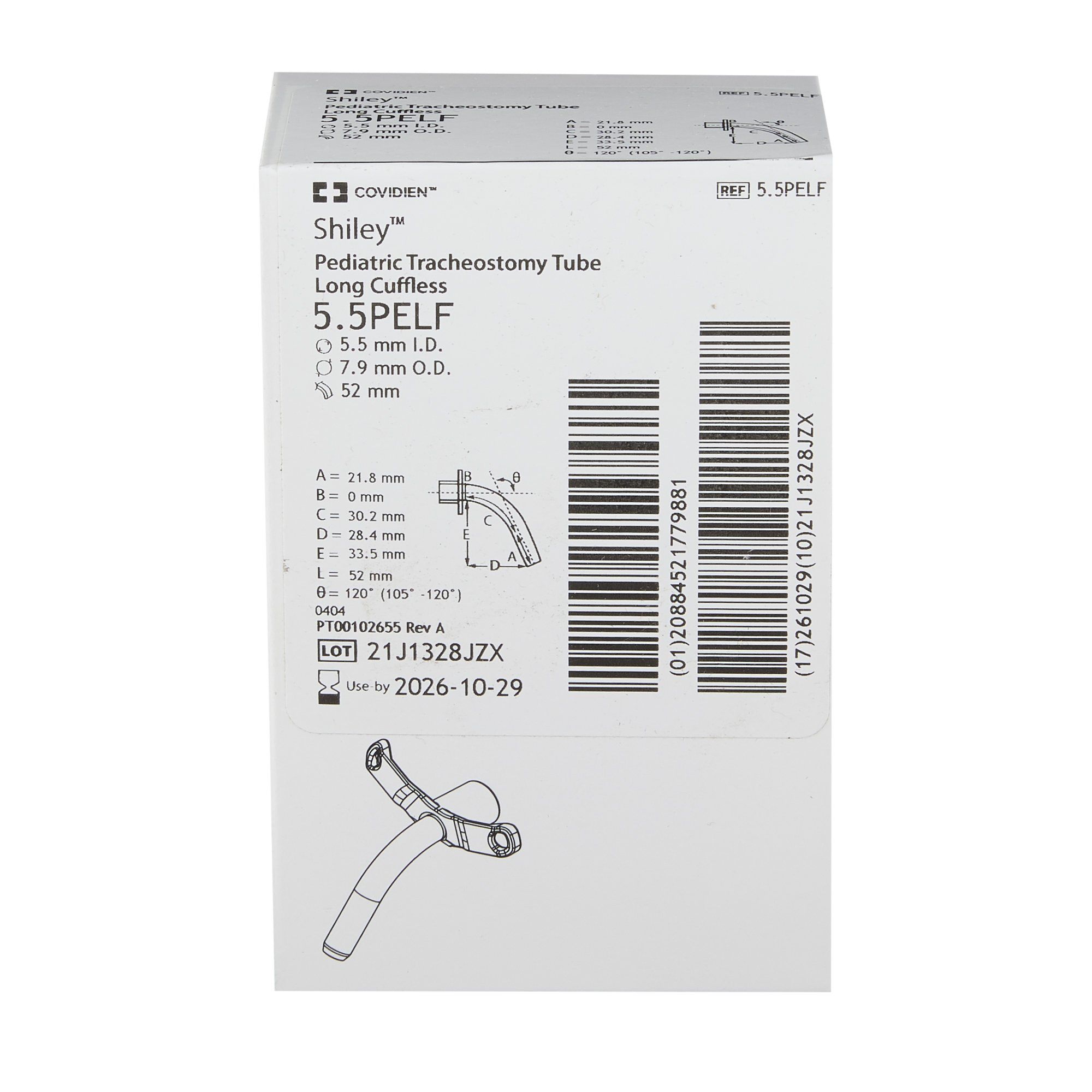 Shiley Extra-Long Pediatric Uncuffed Tracheostomy Tube thumbnail 3