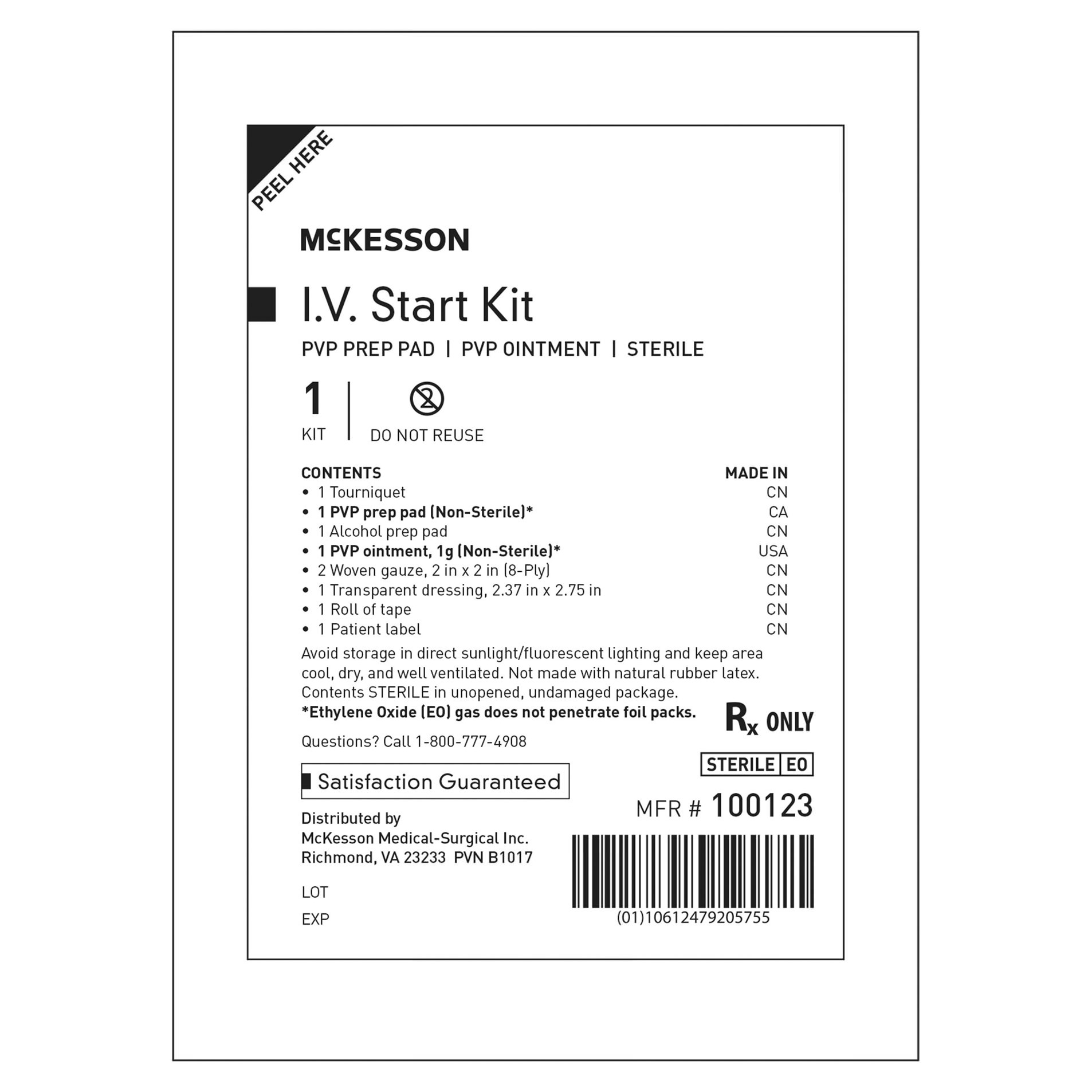 McKesson I.V. Start Kit with Transparent Dressing