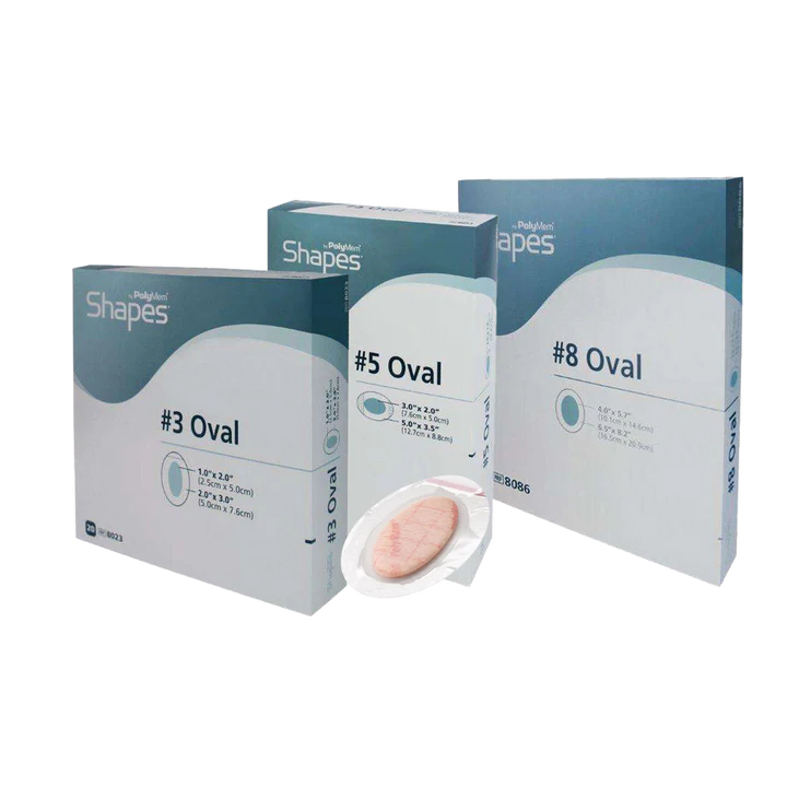 PolyMem Shapes Quadrafoam Oval Film Dressing
