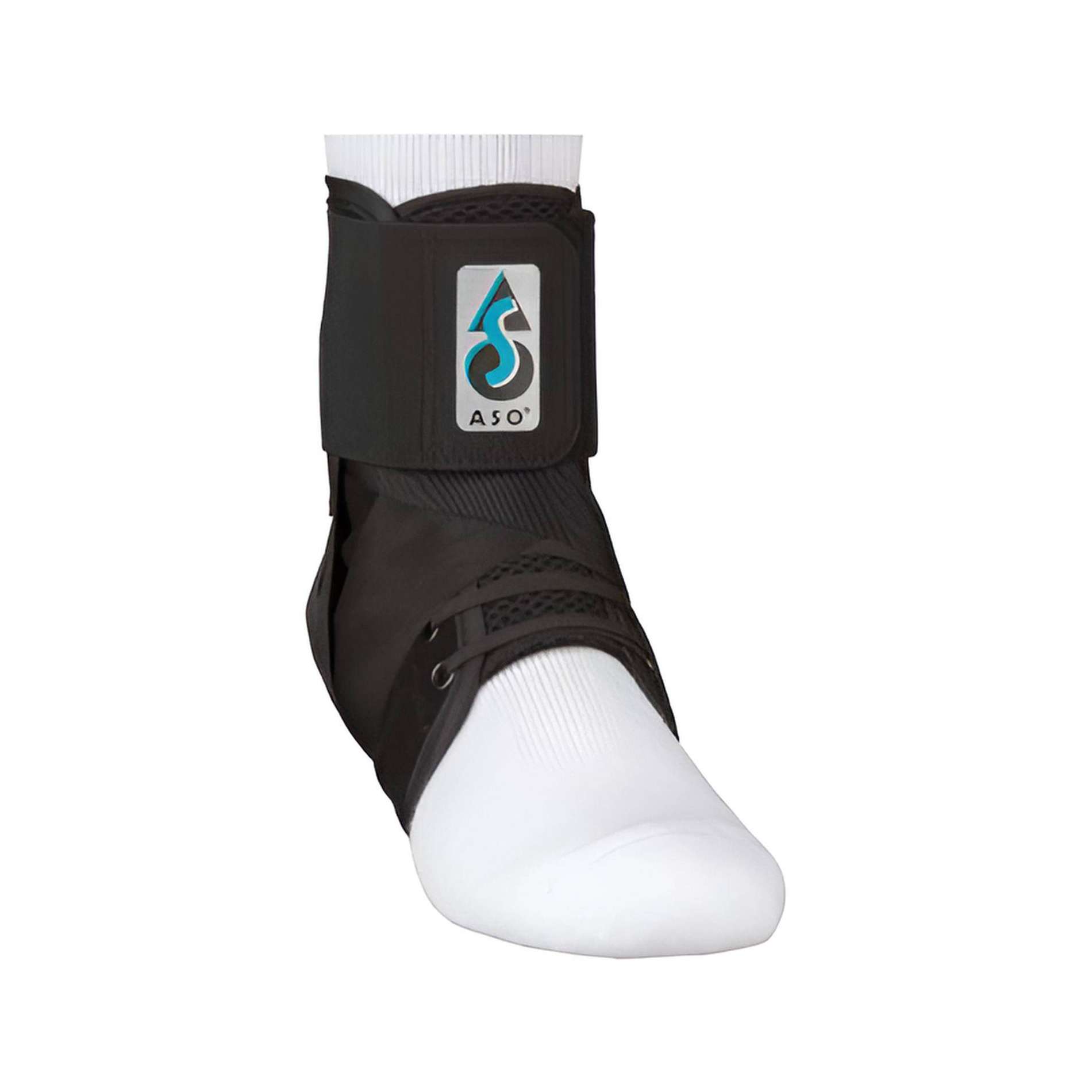 ASO Ankle Support Black Lace-Up with Hook n Loop Strap Closure Foot Adult - Main image