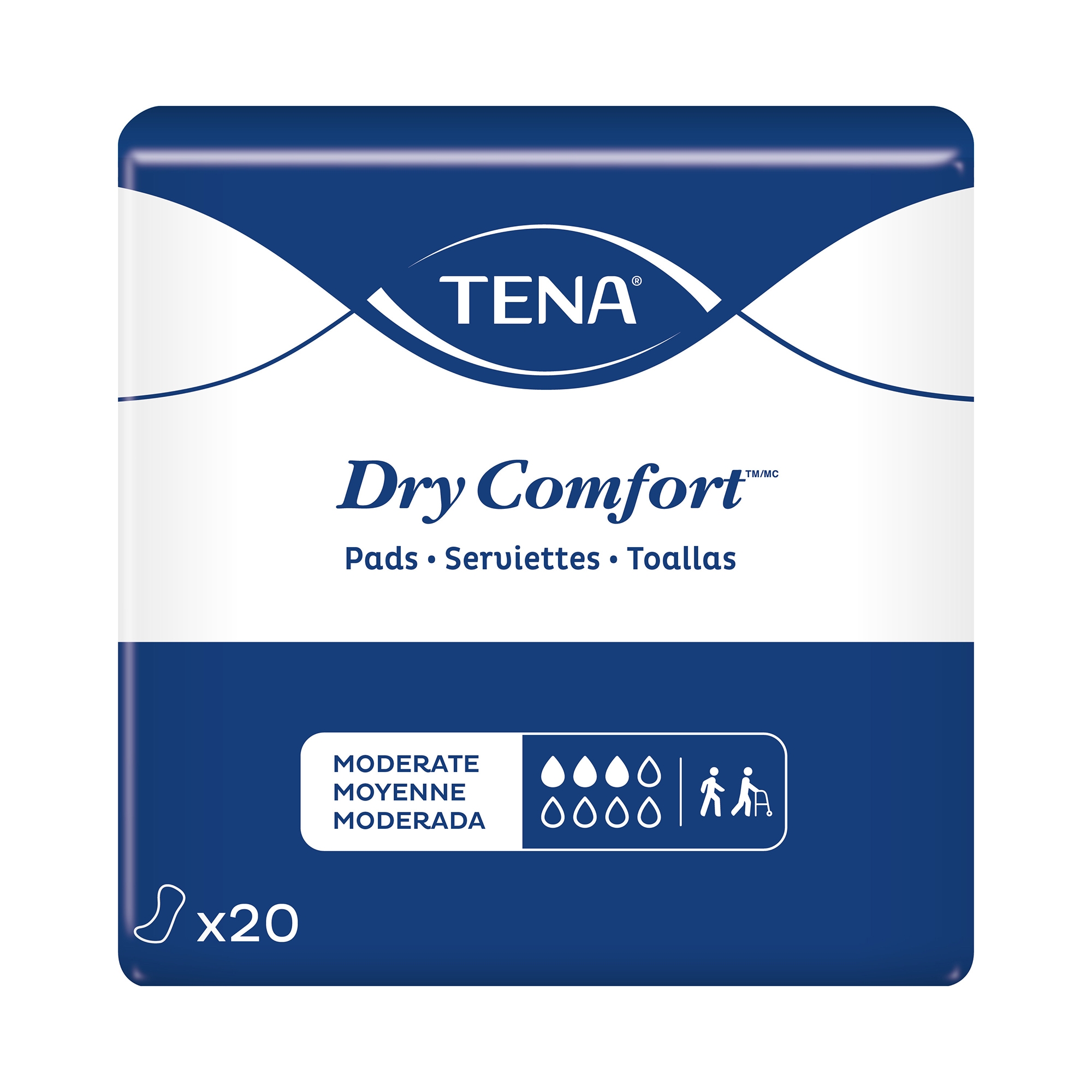 Tena Dry Comfort Pads, Moderate Absorbency thumbnail 1