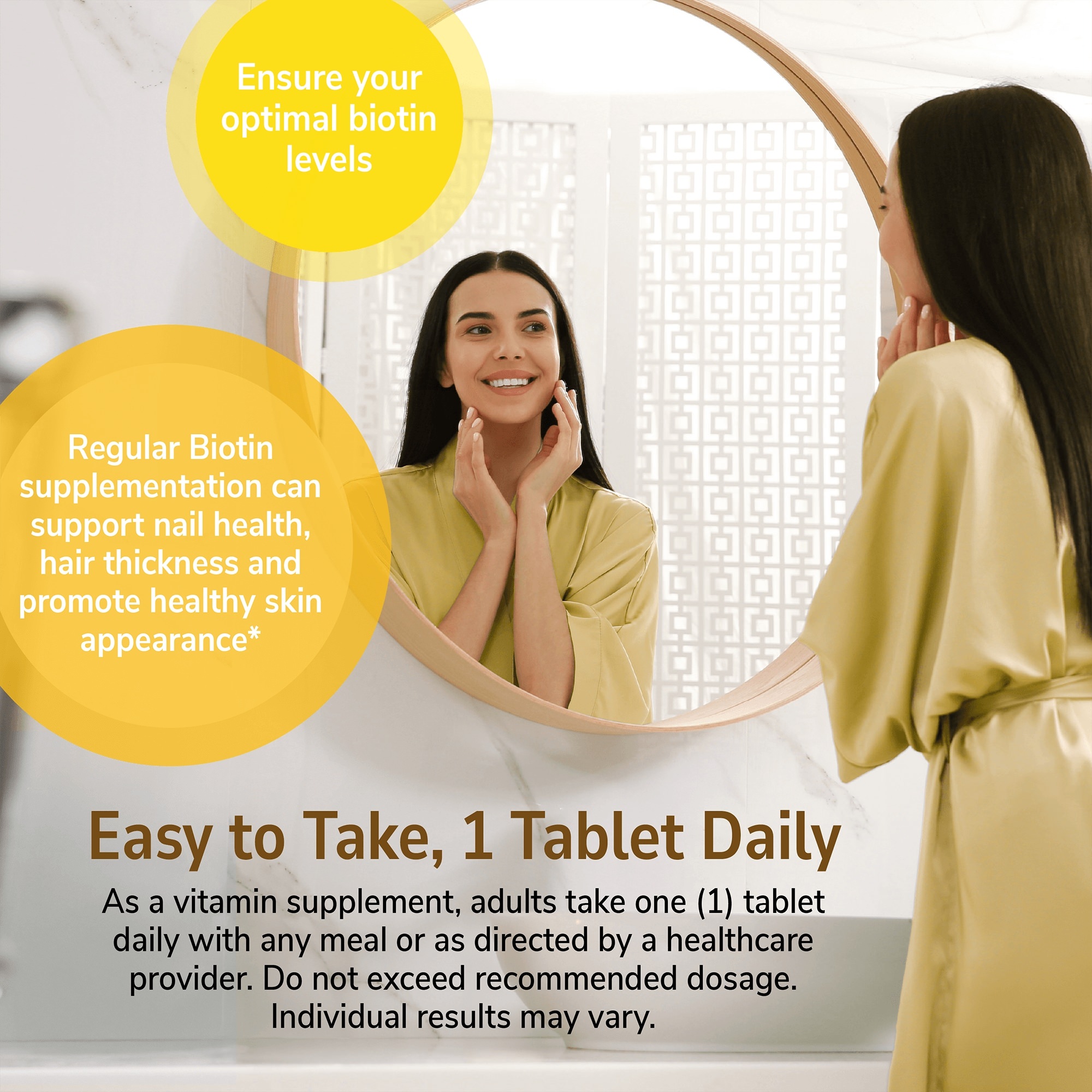 21st Century Vitamin B7 Biotin Supplement Tablets, 10,000 mcg thumbnail 2