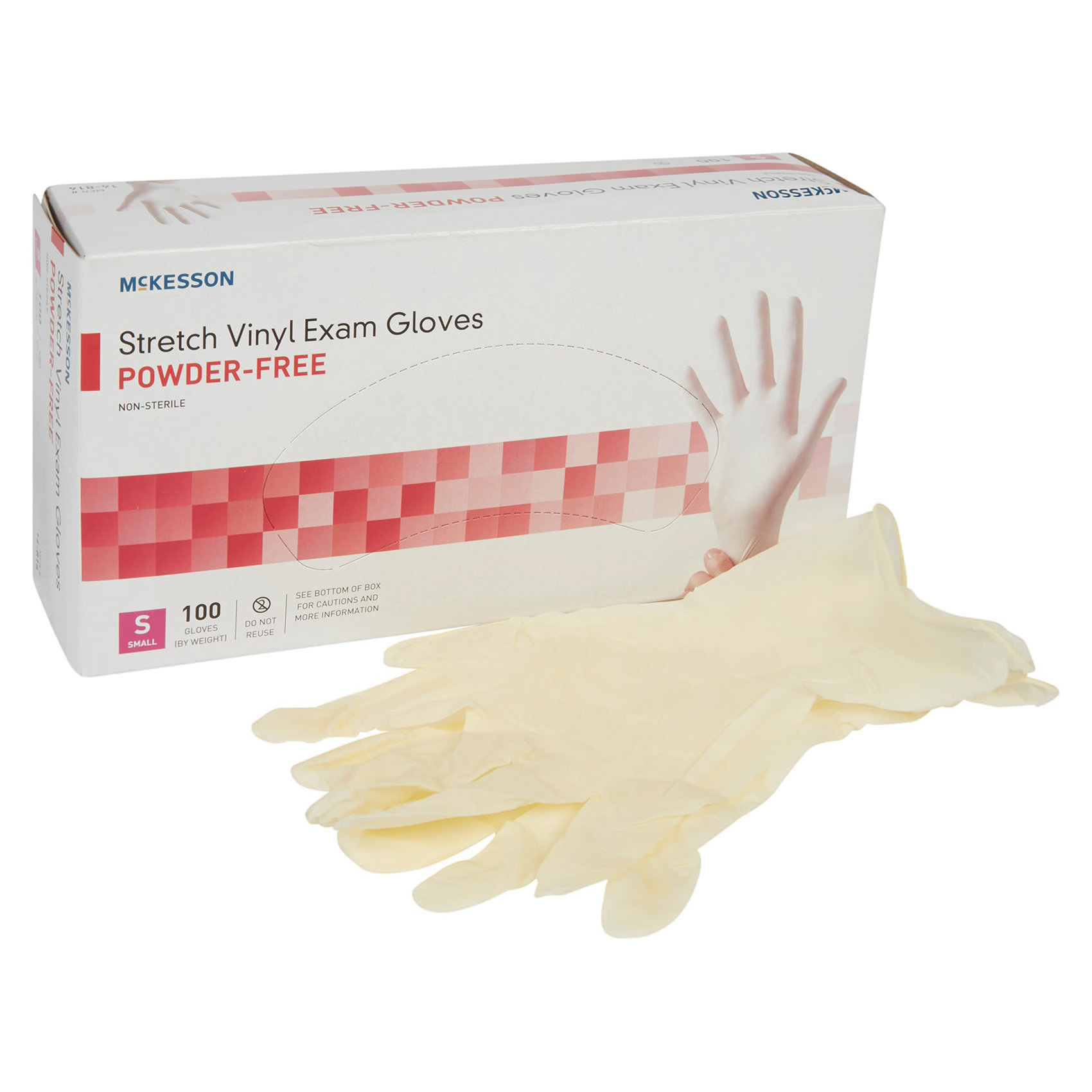 McKesson Stretch Vinyl Exam Gloves, Medium, Powder-Free, 100 Count