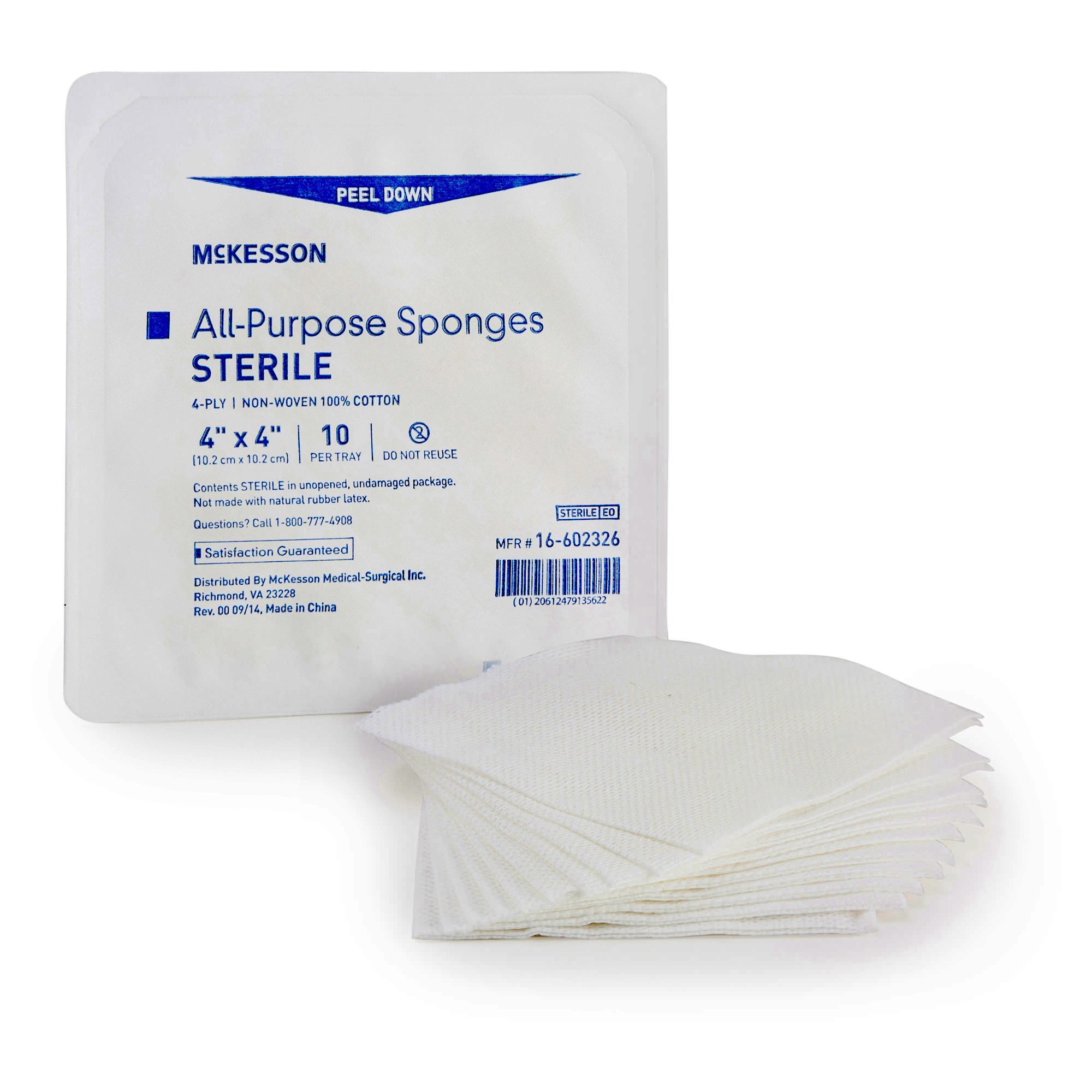 McKesson Nonwoven Sponge White 4 X 4 Inch 4-Ply Square| 16-602326