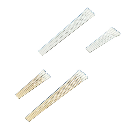 DeRoyal Swabstick Wood Shaft Sterile Cotton Tip Single End Tip - Main image