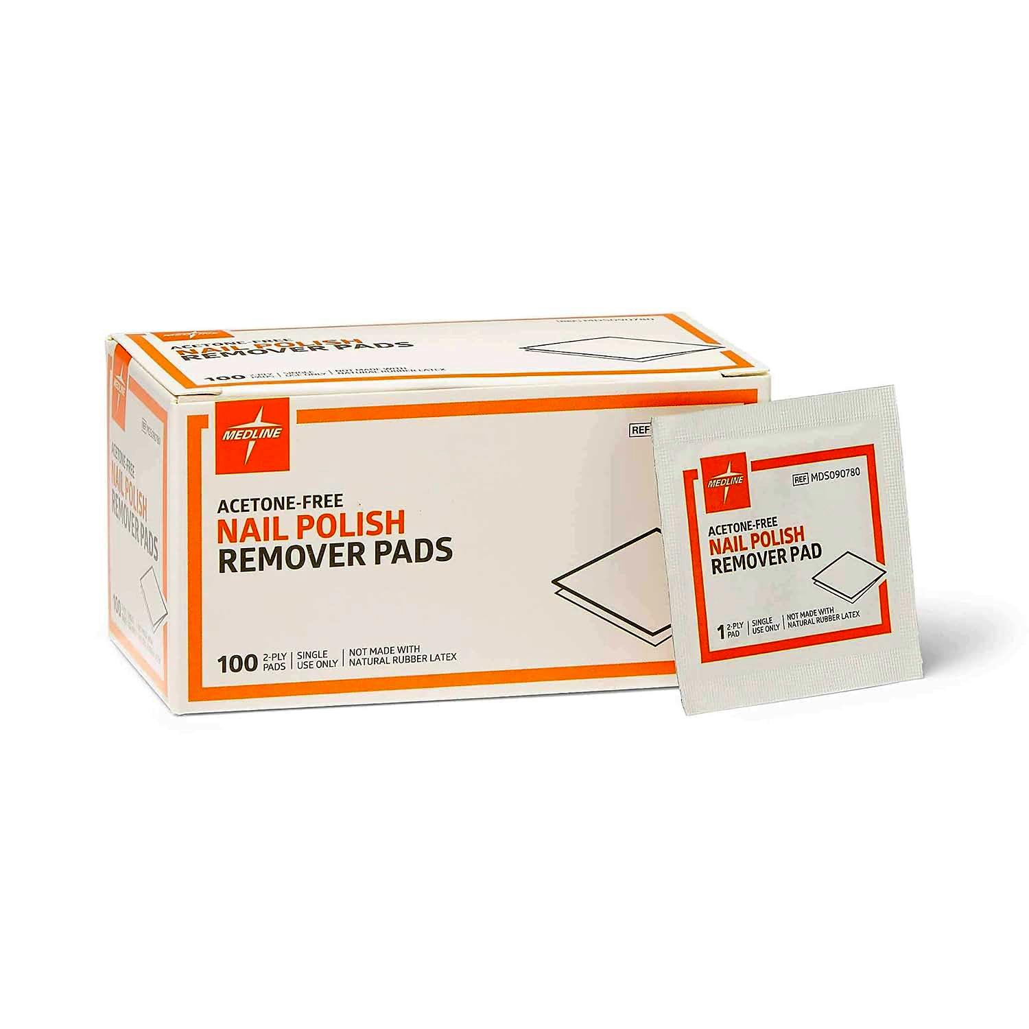 Medline 2-Ply Acetone-Free Nail Polish Remover Pads thumbnail 1