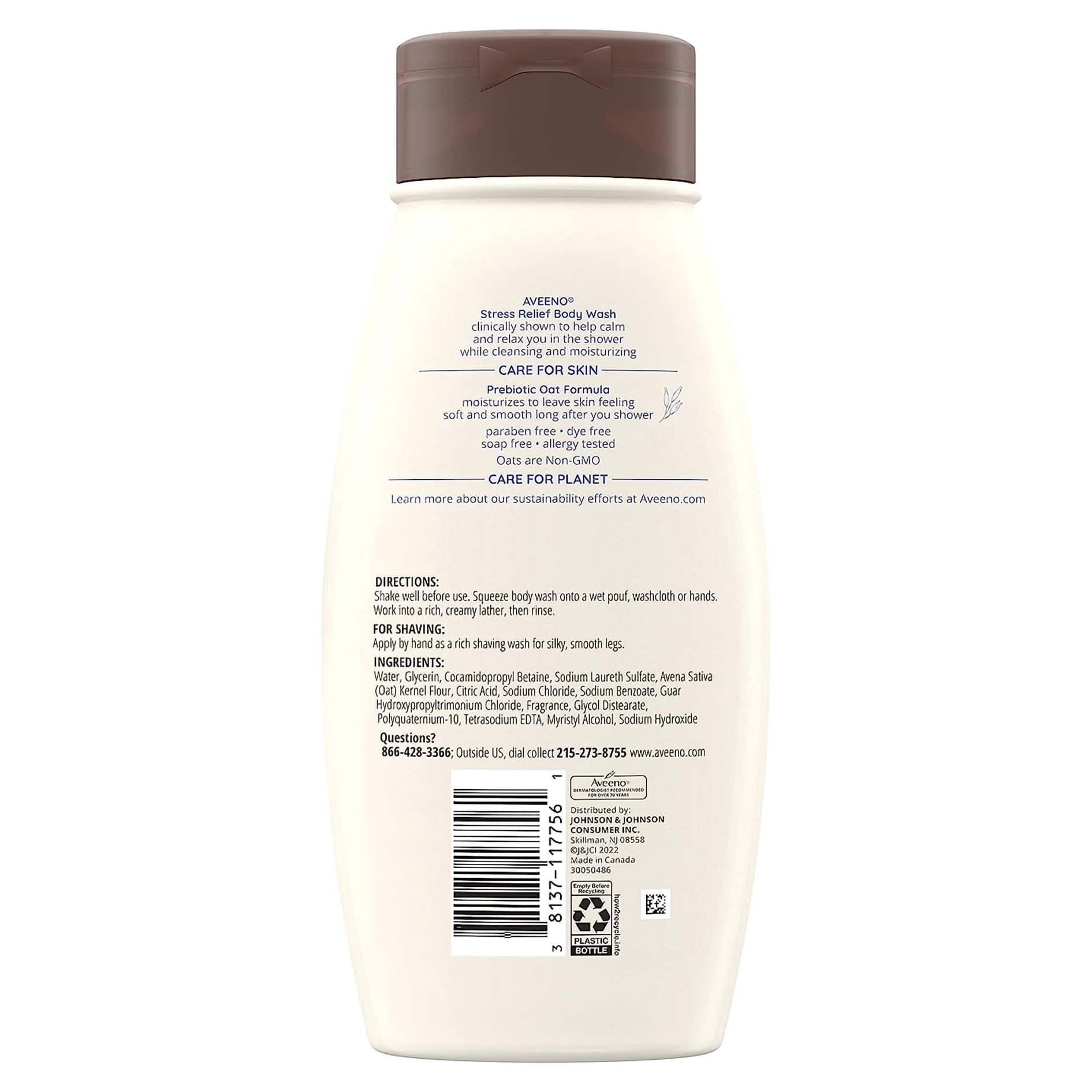 Aveeno Body Wash Stress Free Liquid, 18 oz - 1 Each thumbnail 2