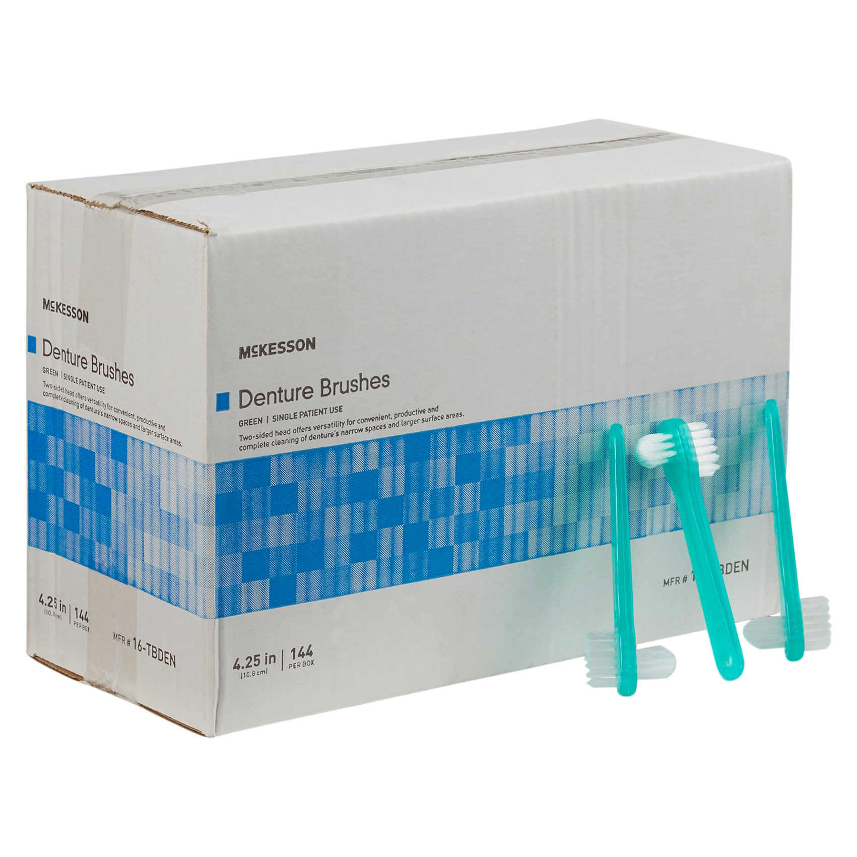 McKesson 2-Sided Bristle Denture Brush