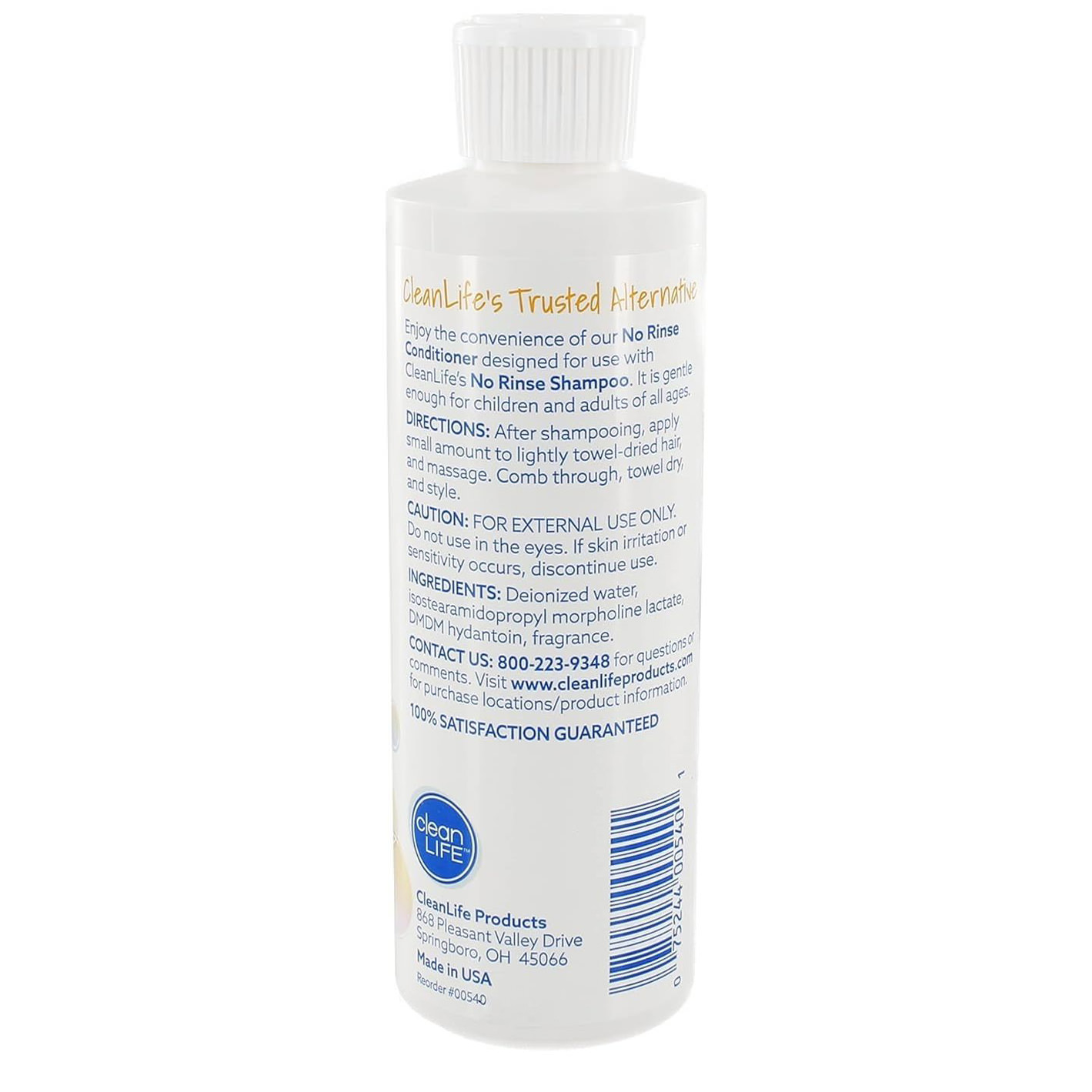 cleanLIFE No Rinse Conditioner, 8 oz thumbnail 2
