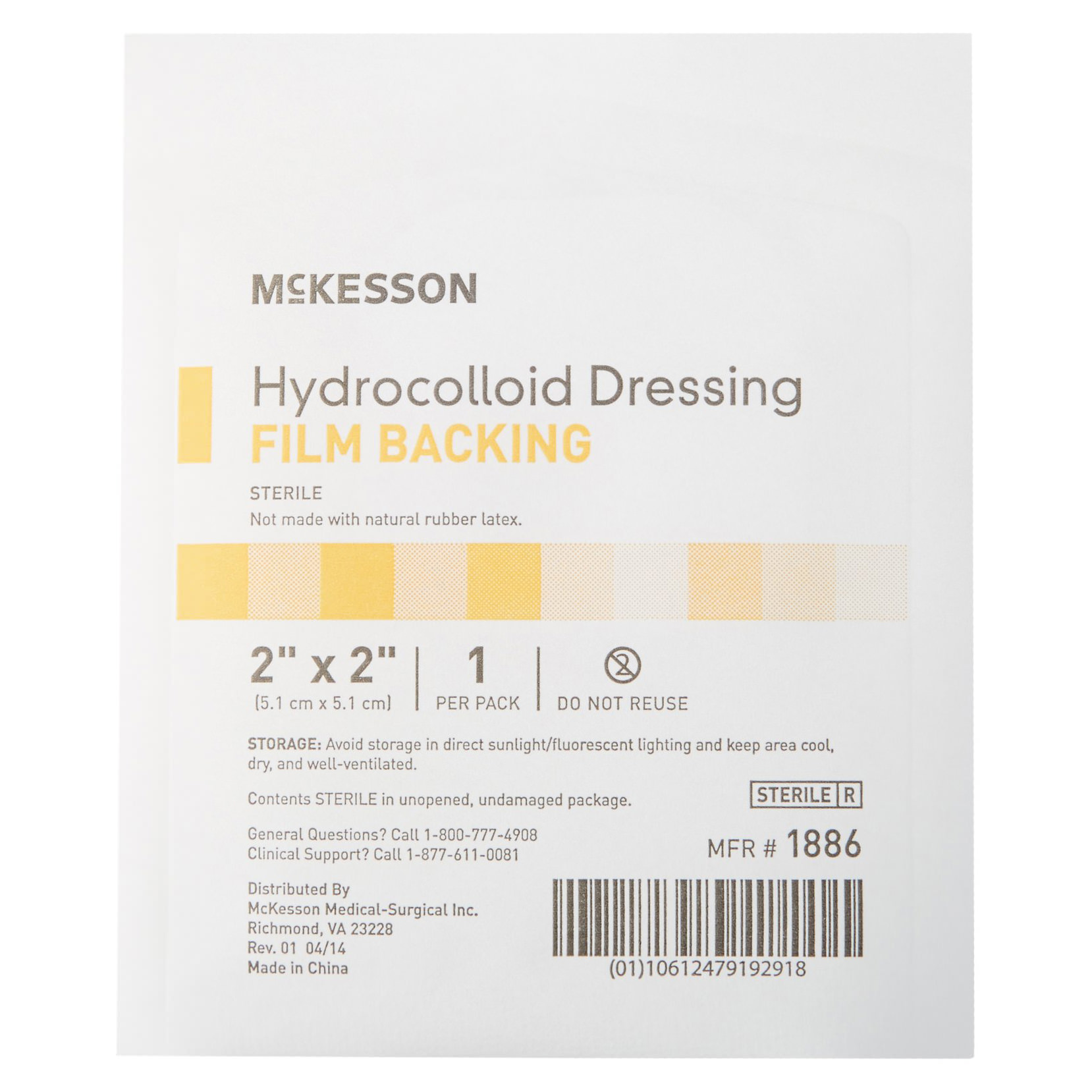 McKesson Hydrocolloid Dressing With Film Backing thumbnail 3