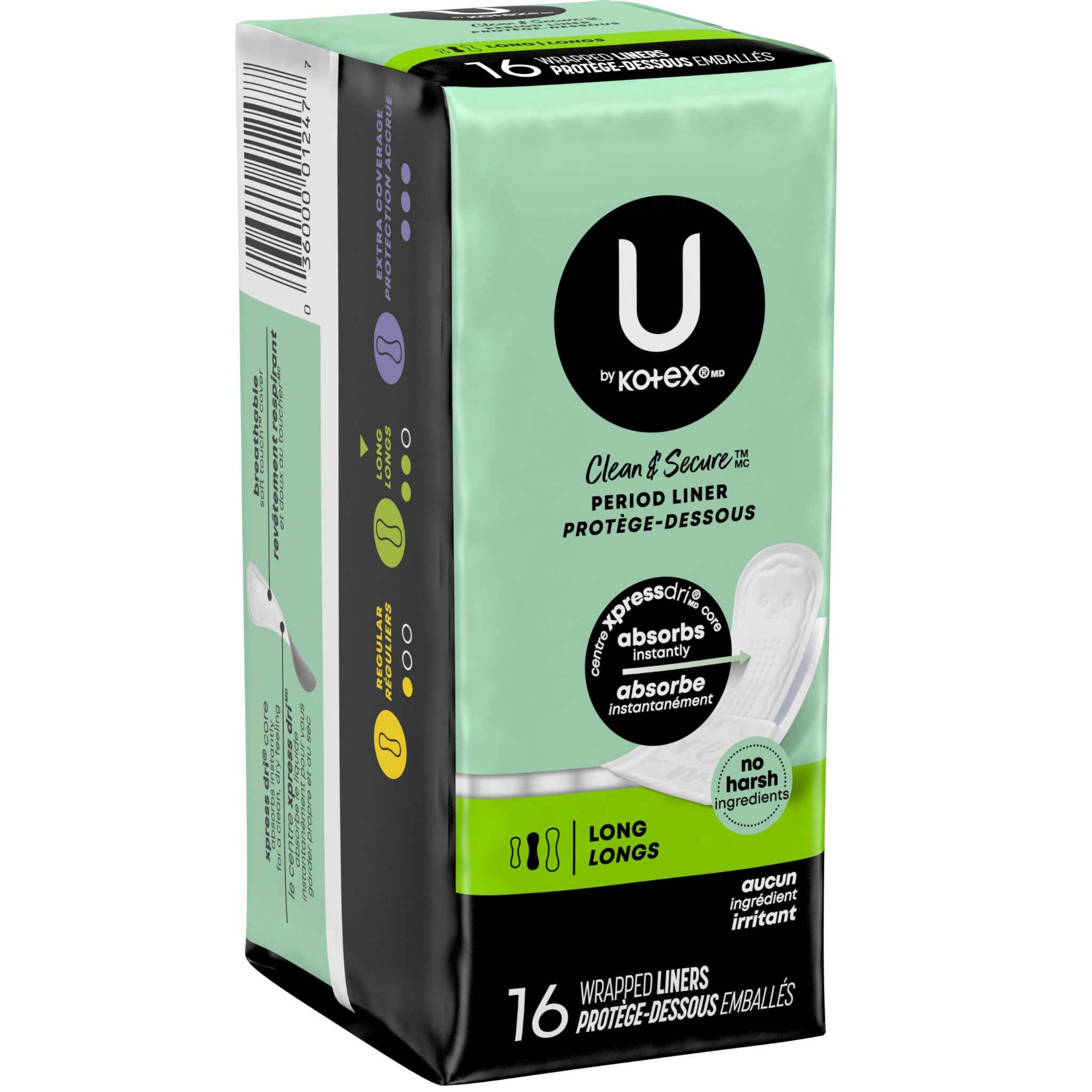 U By Kotex Clean & Secure Long Period Liner thumbnail 1
