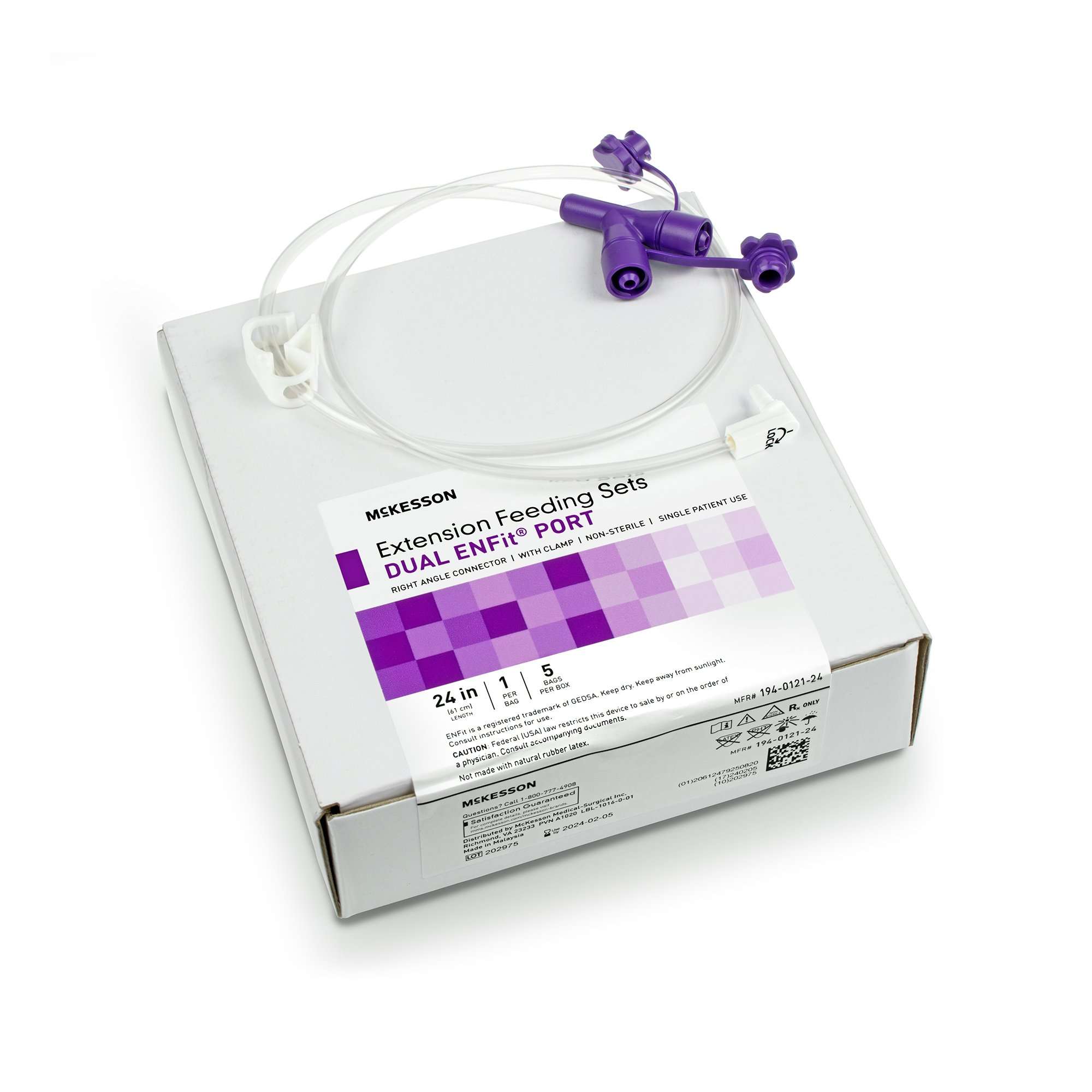McKesson Enfit Y-Port Extension Set with Right Angle Connector, Non-Sterile thumbnail 1