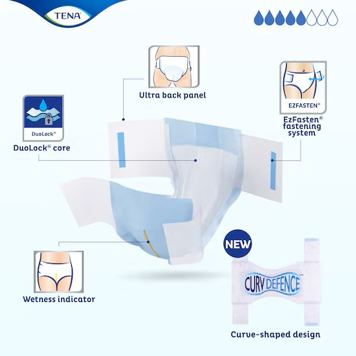 TENA Dry Comfort Incontinence Brief with CurvDefense thumbnail 3
