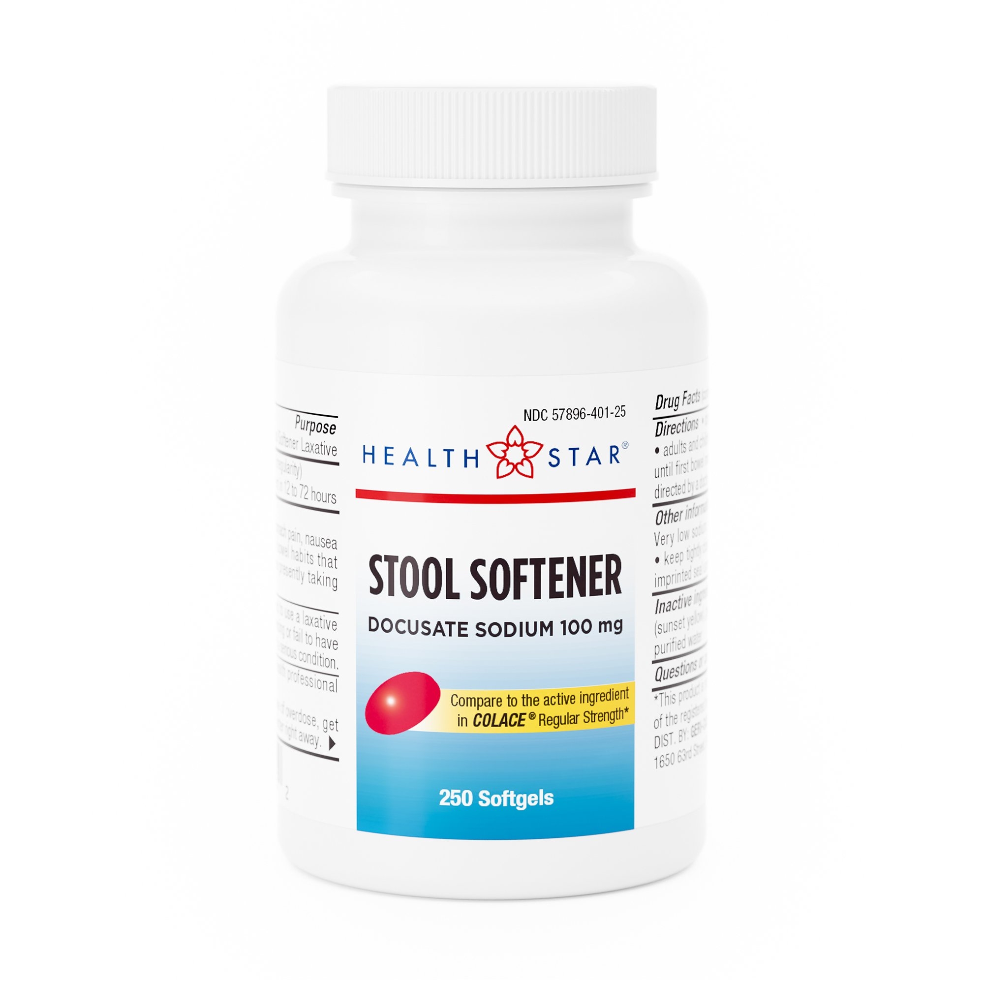 HealthStar Docusate Sodium Stool Softener, 100 mg thumbnail 1