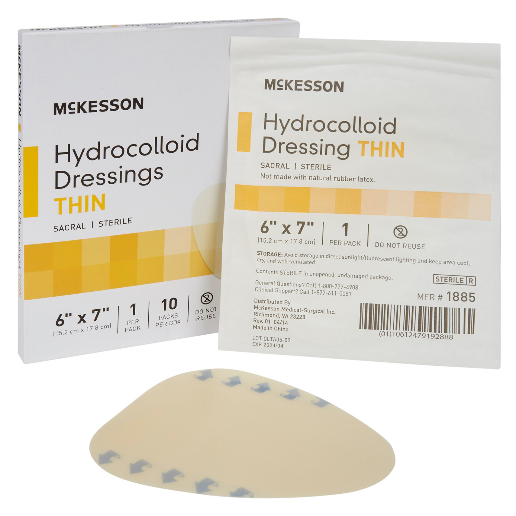 McKesson Thin Hydrocolloid Sacral Dressing - Main image
