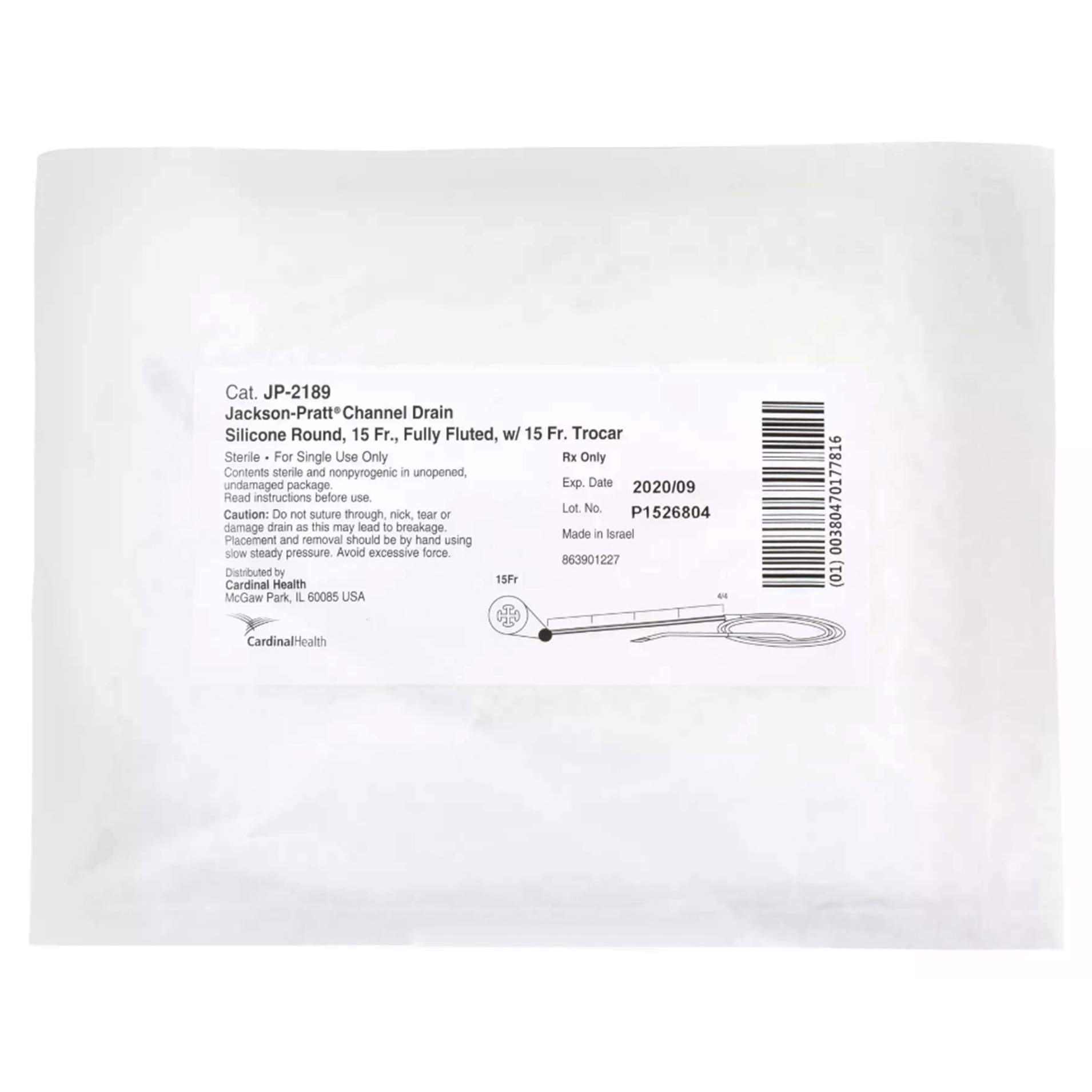 Jackson-Pratt 4 Channel Silicone Round Wound Drain Tube with Trocar thumbnail 4