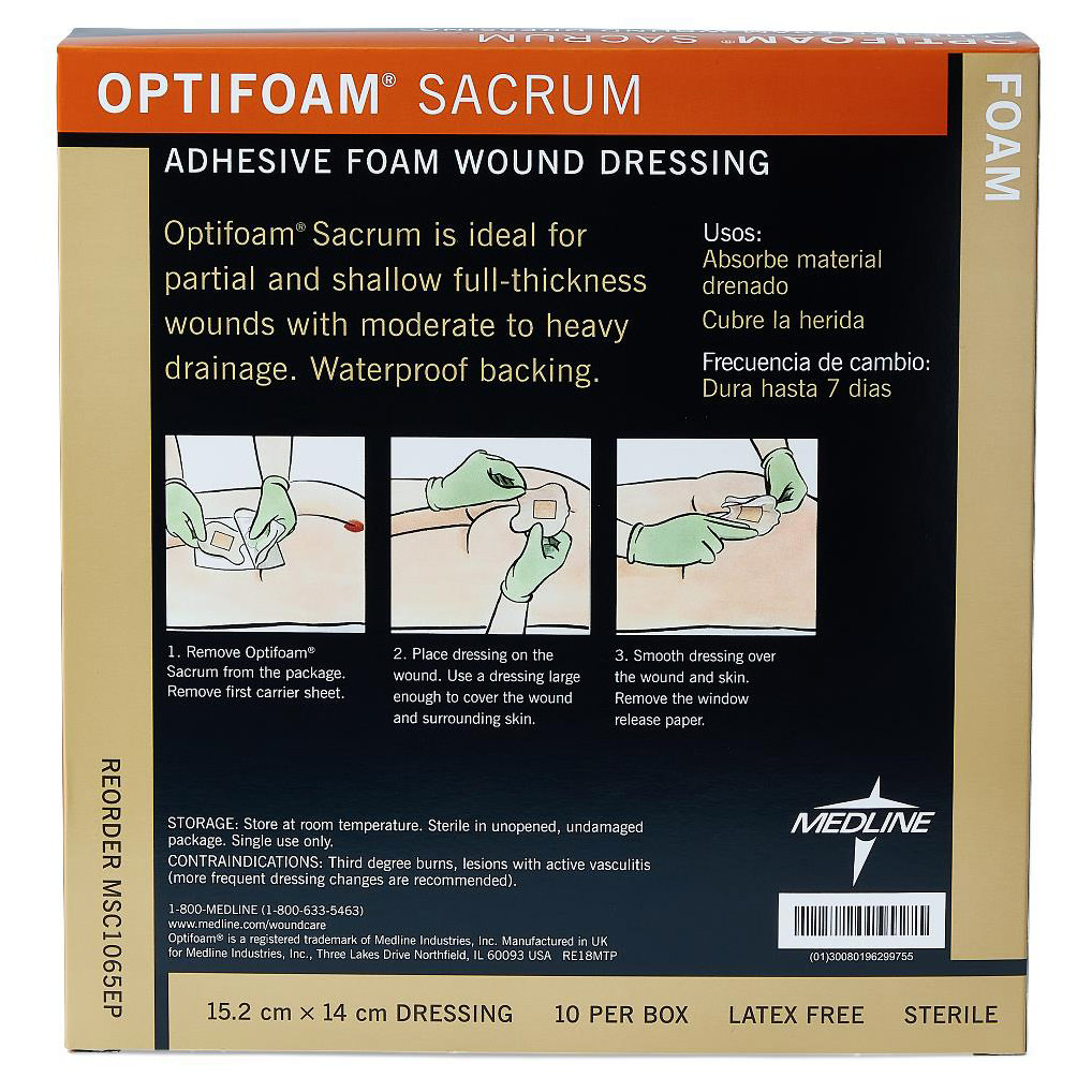 Optifoam Sterile Sacrum Adhesive Foam Dressing thumbnail 3