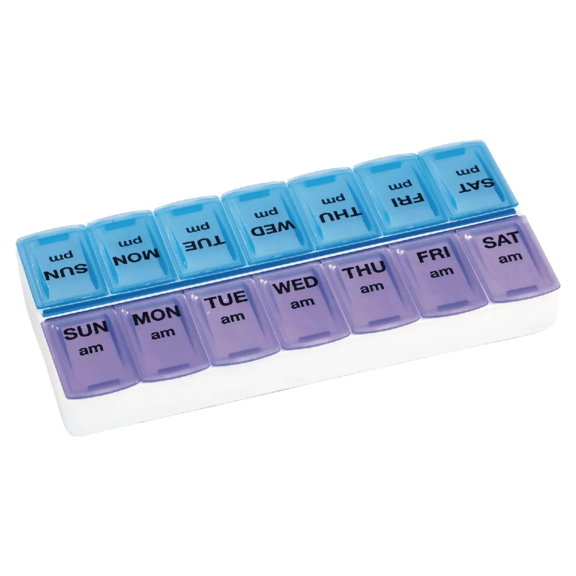 Apex Weekly Twice-a-Day Pill Organizer: Color-Coded Medication Organizer