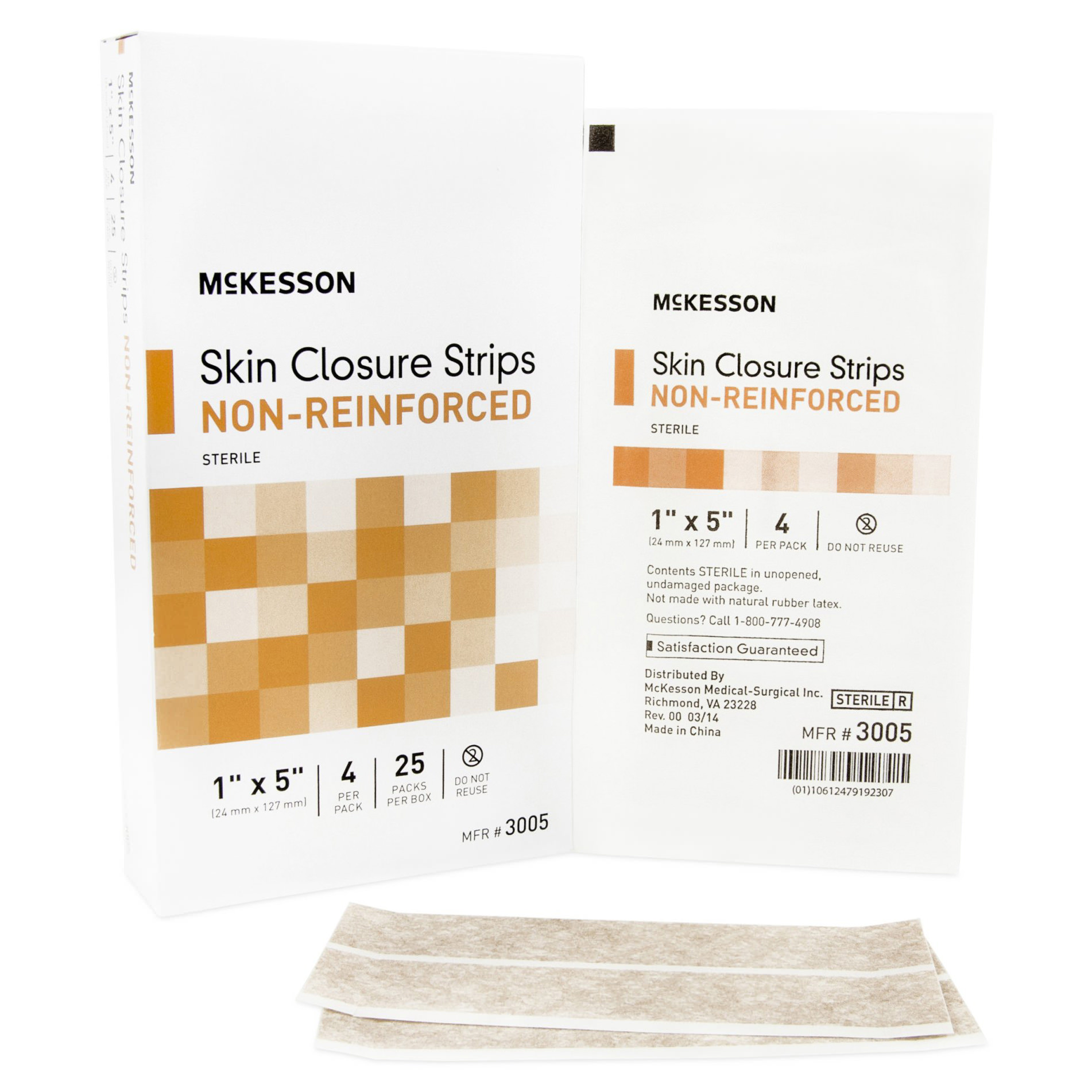 McKesson Skin Closure Strip 1 x 5 Inch Sterile - Main image