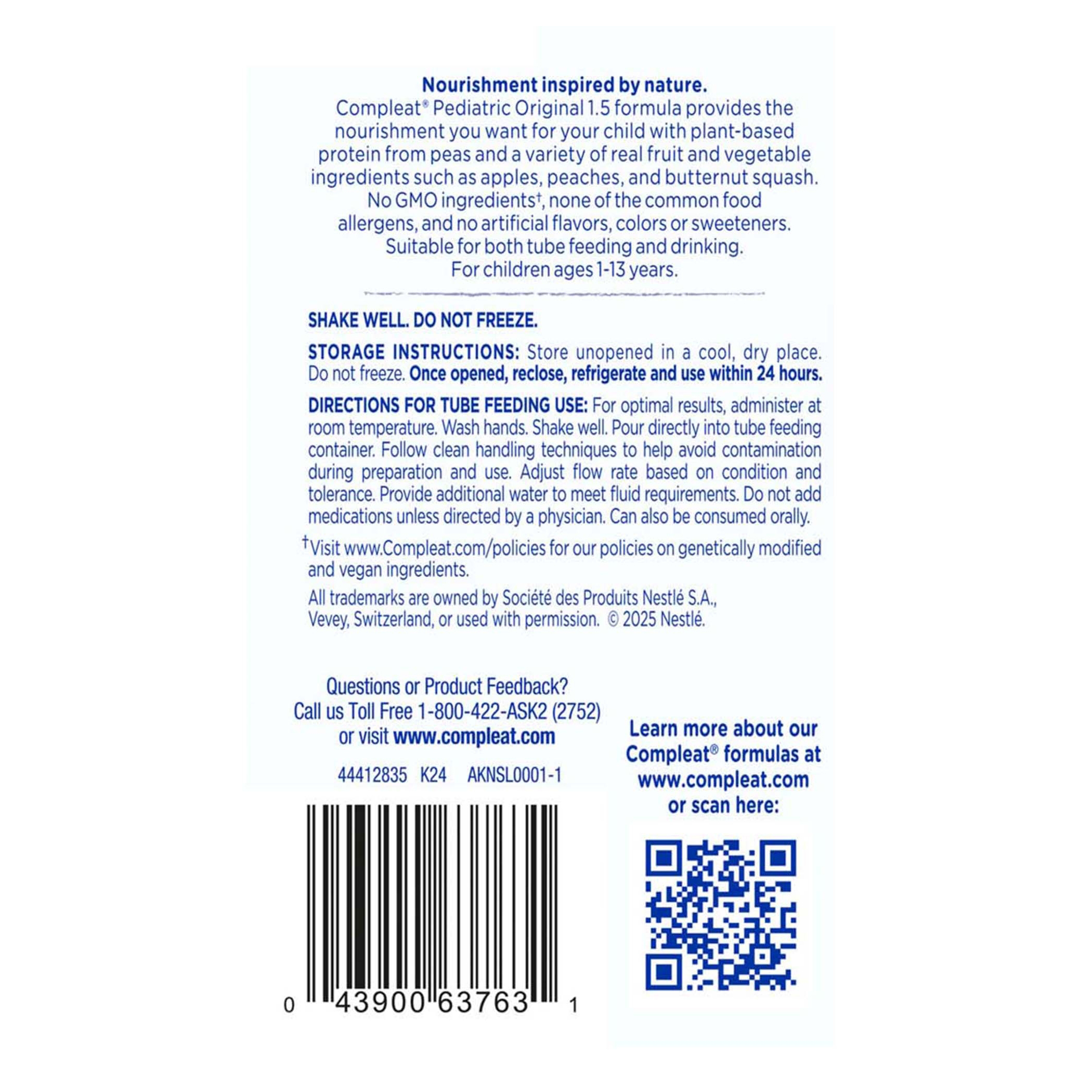 Compleat Pediatric Original 1.5 Plant-Based Tube Feeding Formula thumbnail 3
