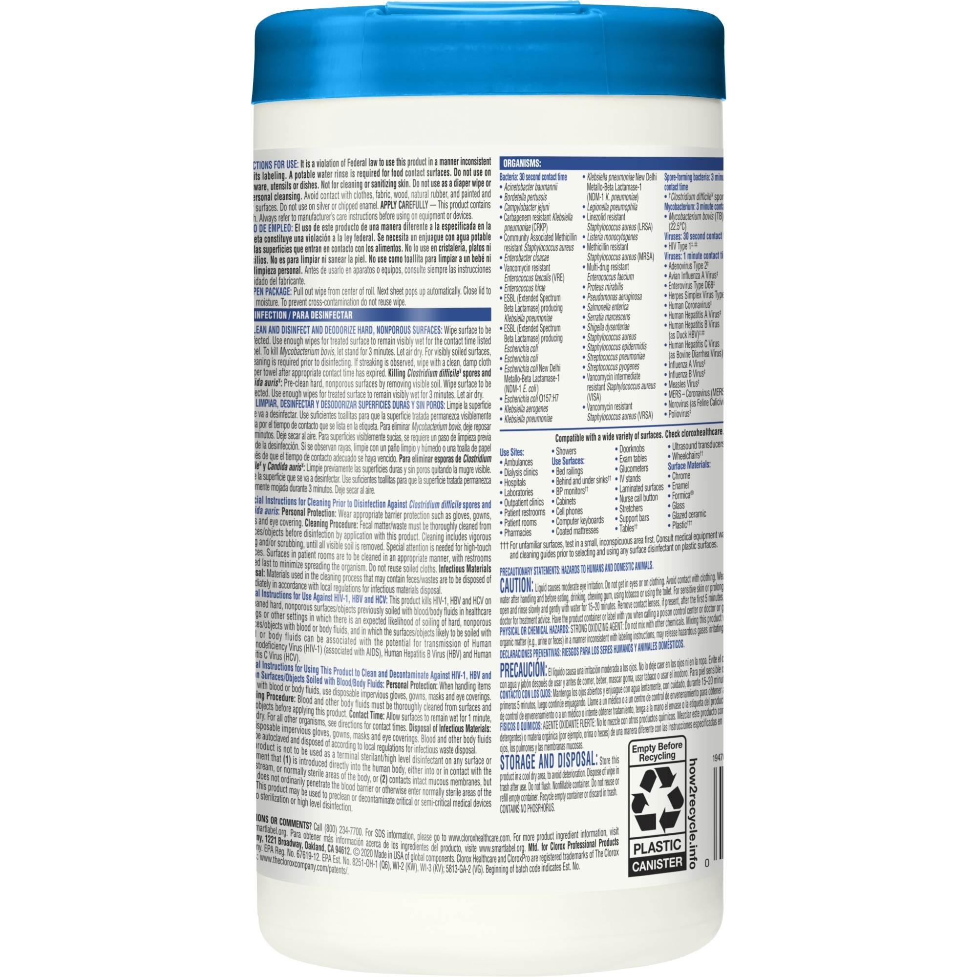 Clorox Healthcare Bleach Germicidal Wipes thumbnail 2