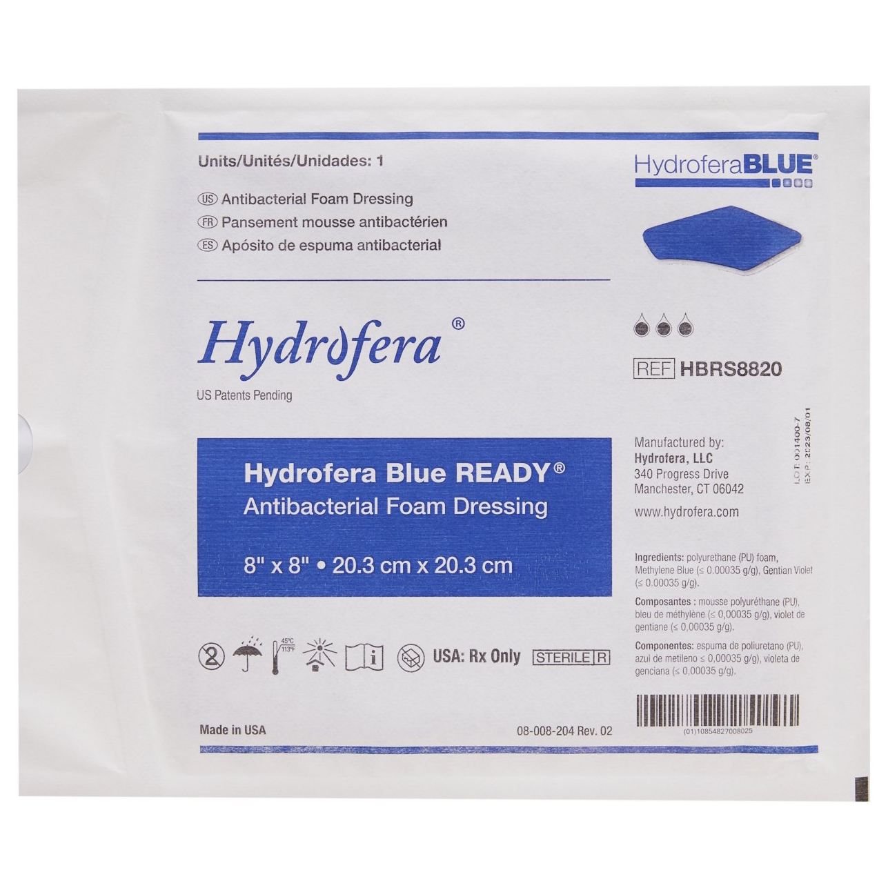 Hydrofera Blue READY Antibacterial Foam Dressing - Main image