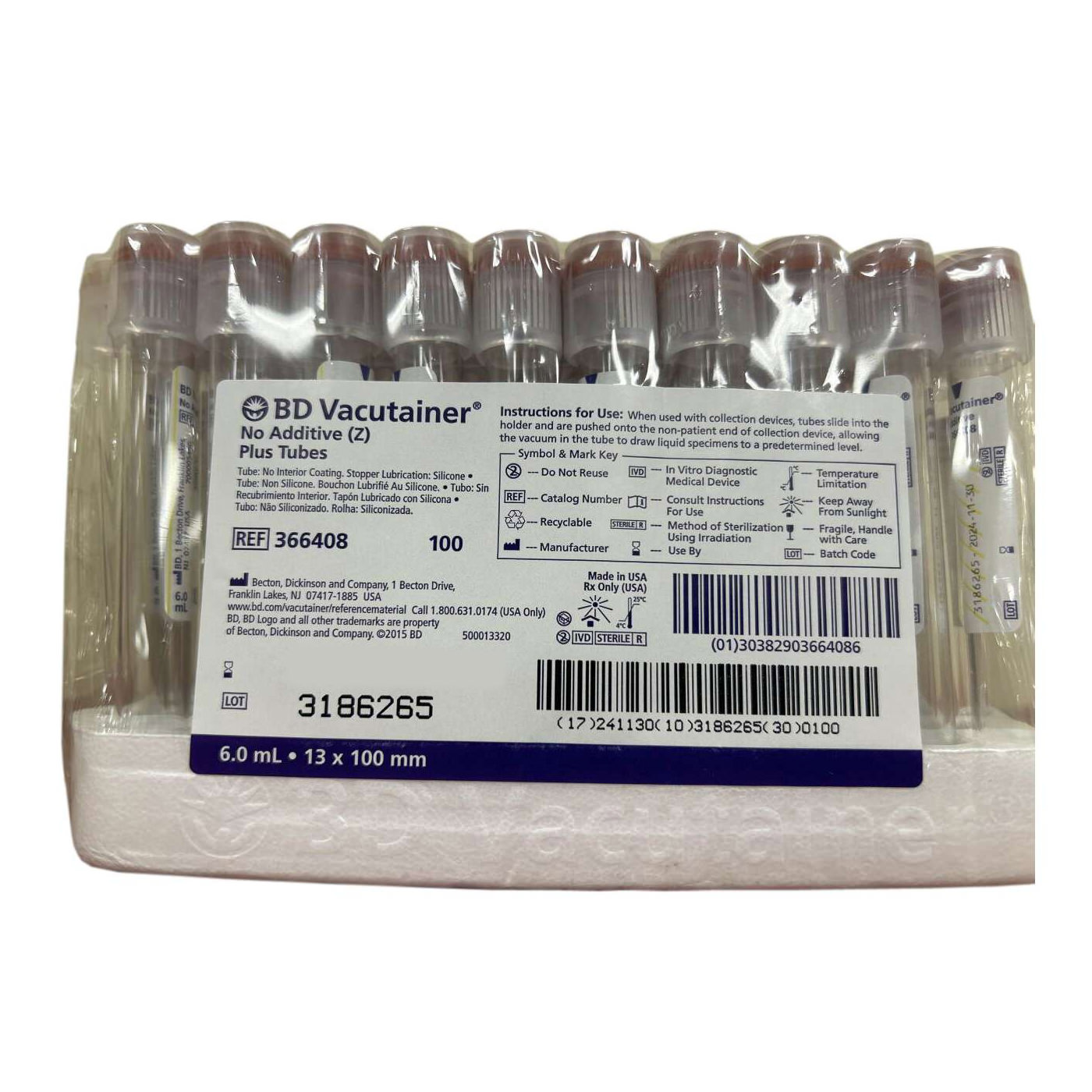 BD Vacutainer No Additive (Z) Plus Secondary Tube, 6 mL thumbnail 2