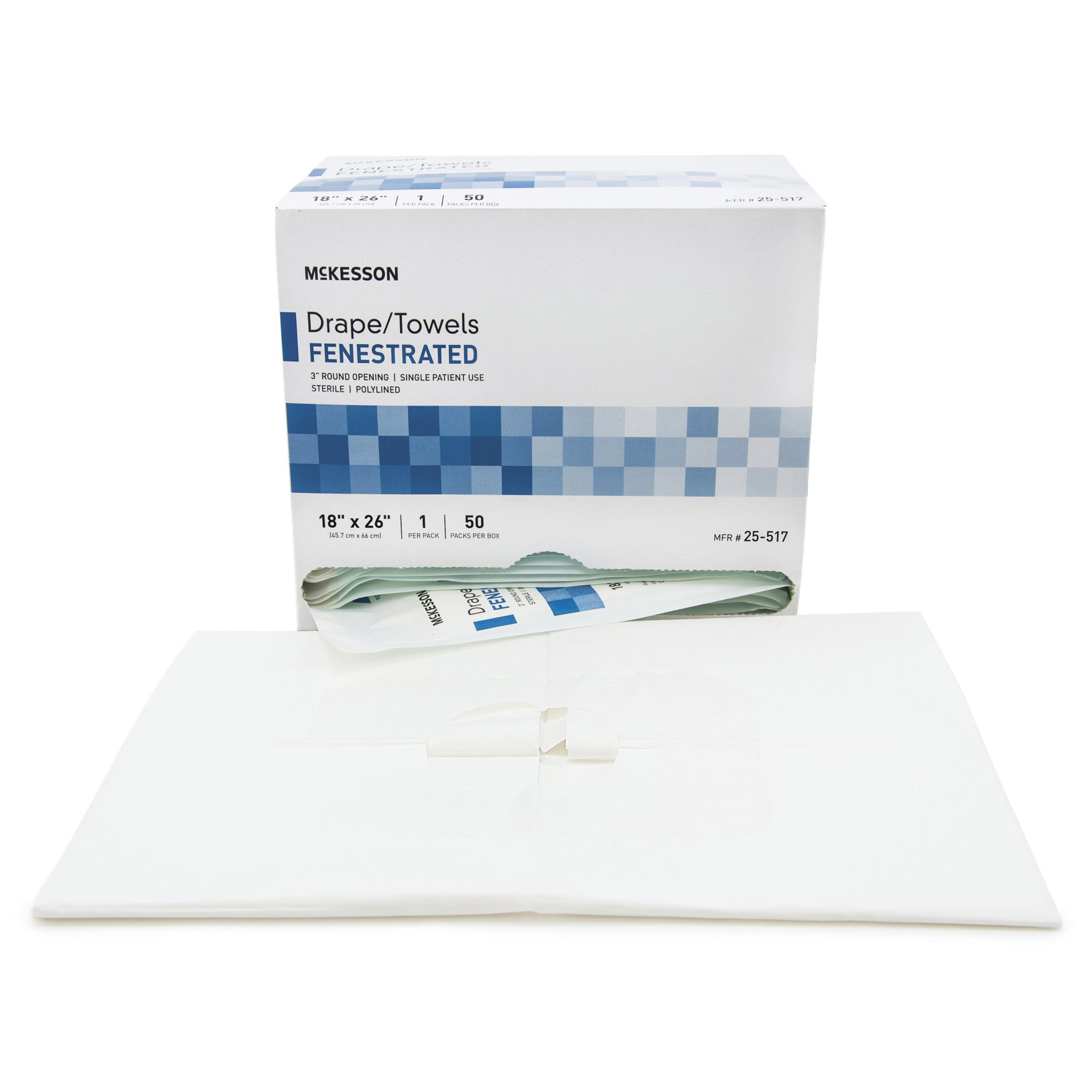 McKesson Surgical Fenestrated Drape Towel | 18 x 26 Inch