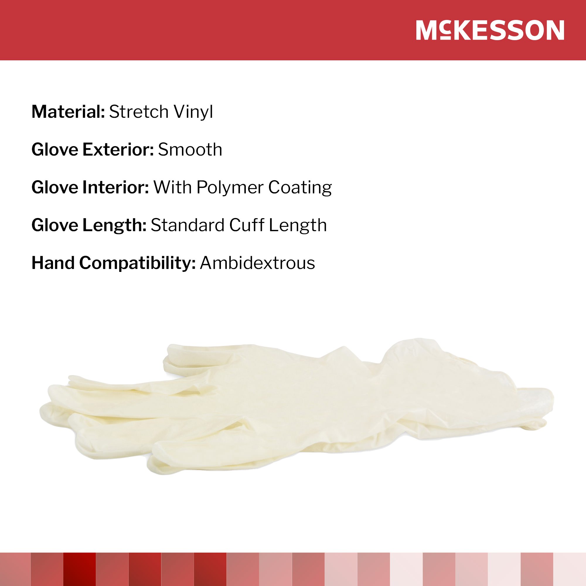 McKesson Stretch Vinyl Powder Free Exam Gloves thumbnail 3