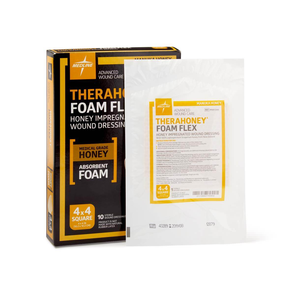 Medline TheraHoney Foam Flex Honey-Impregnated Wound Dressing