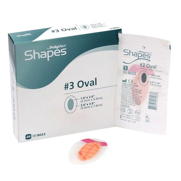 PolyMem Shapes Quadrafoam Oval Film Dressing thumbnail 2
