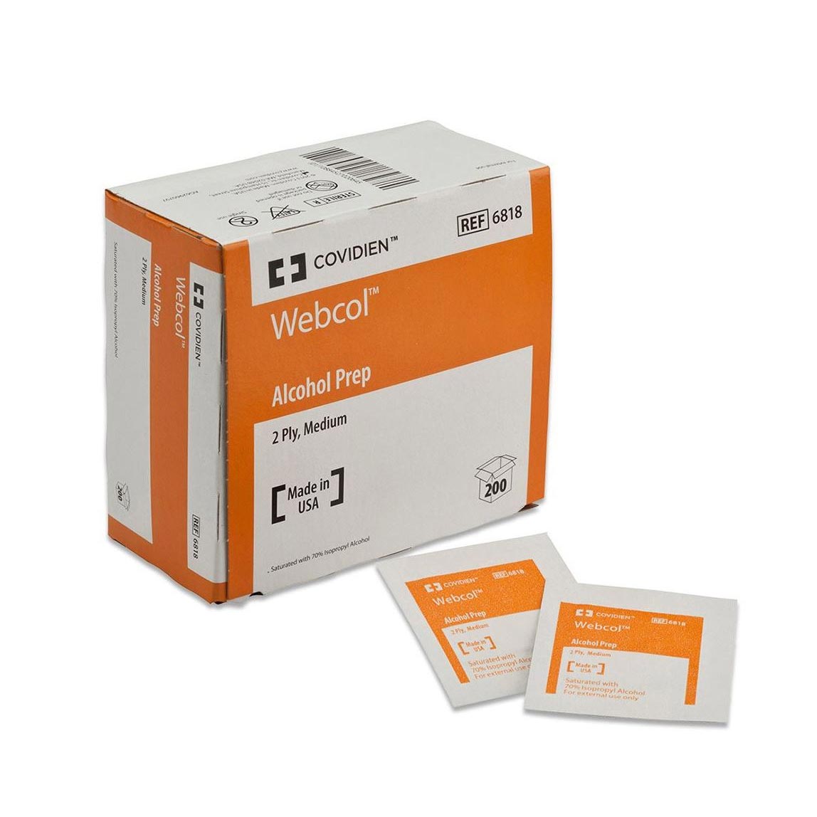 Webcol 2 Ply Alcohol Prep Pad - Main image