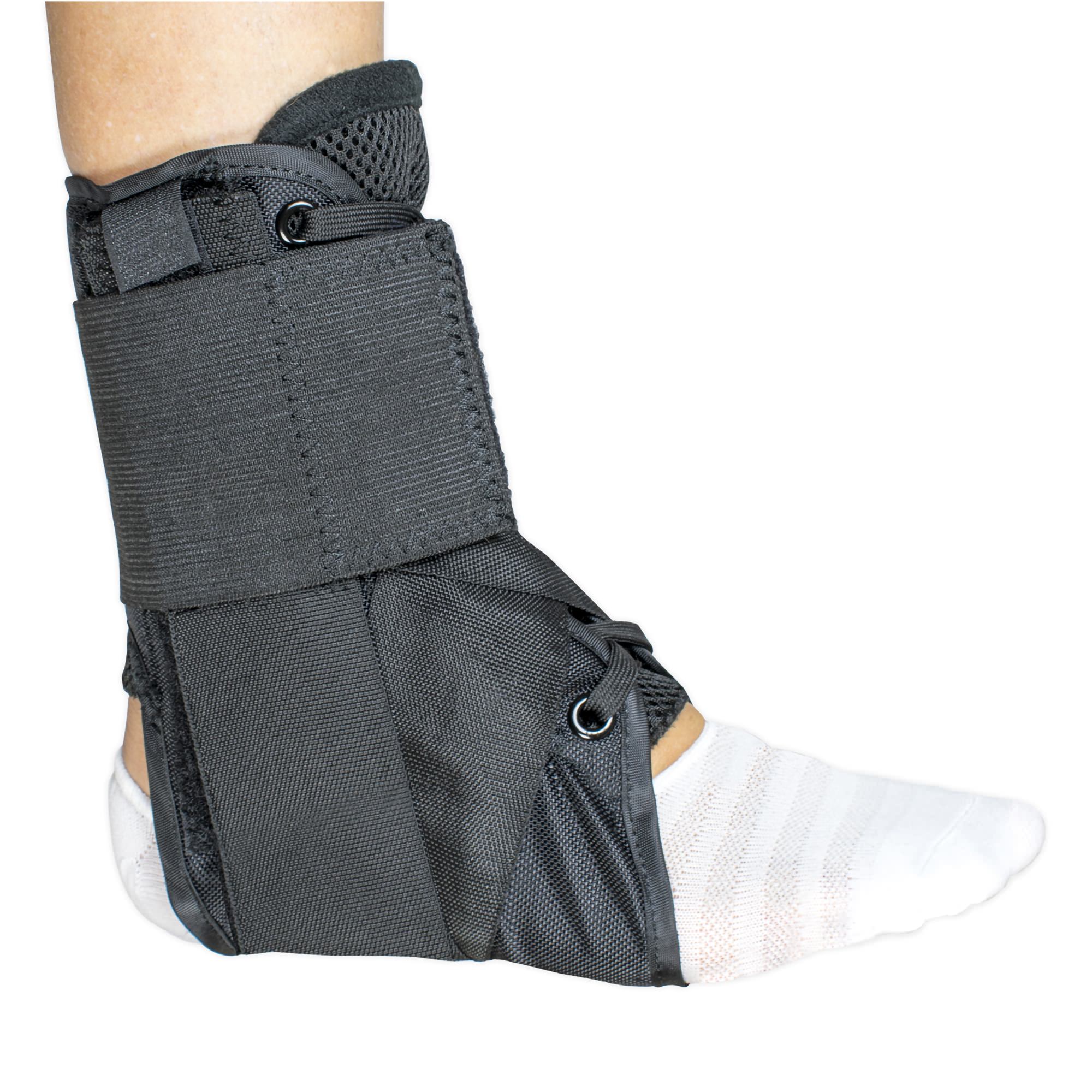 McKesson Ankle Brace Lace-Up Figure-8 Strap Hook and Loop Closure Black thumbnail 3
