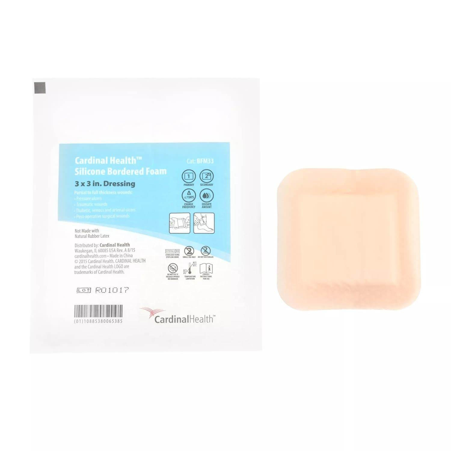 Cardinal Health Kendall Silicone Bordered 5-Layer Foam Dressing thumbnail 2