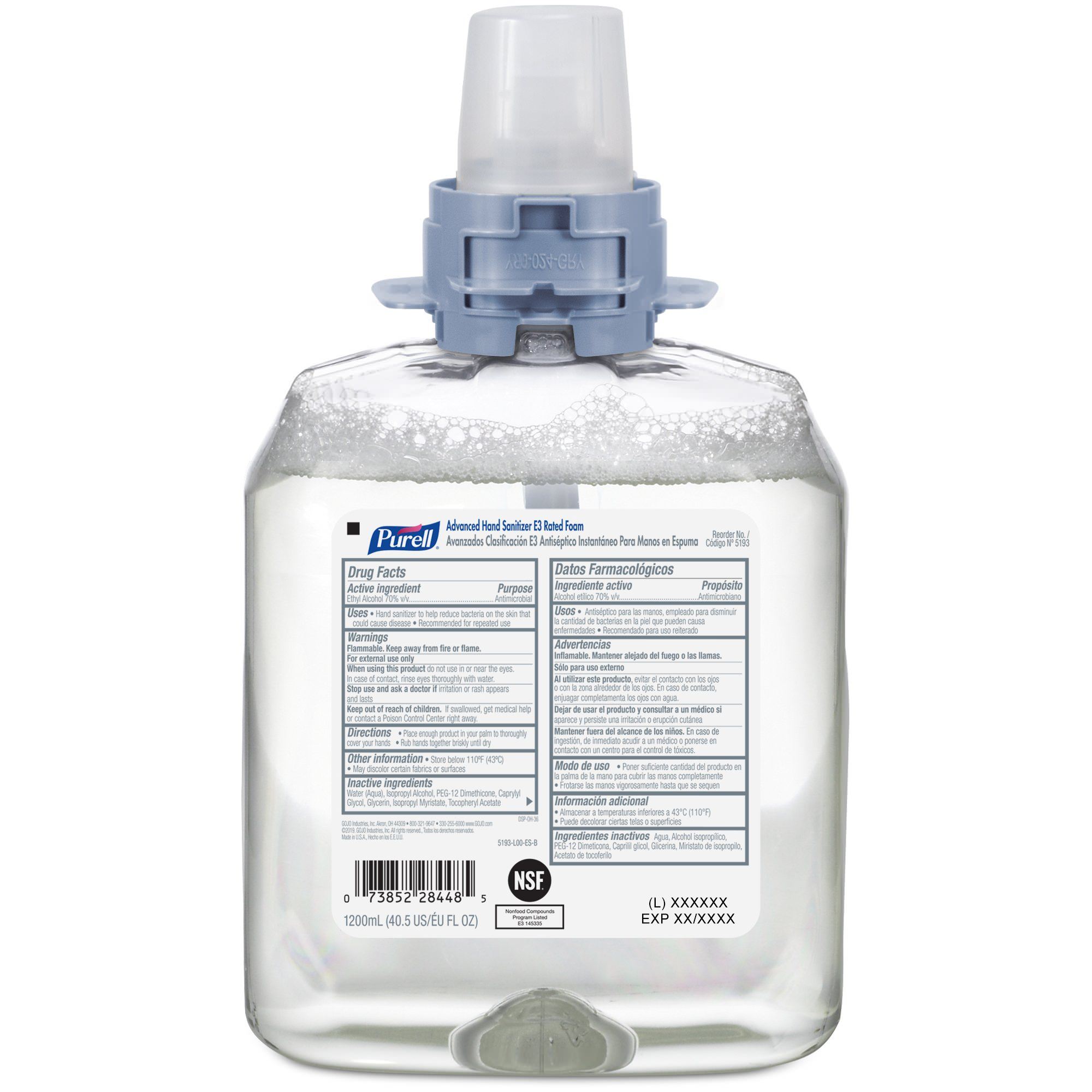 Purrell Advanced E3 Rated Hand Sanitizer Foam, 1200mL - Case of 4 - Main image