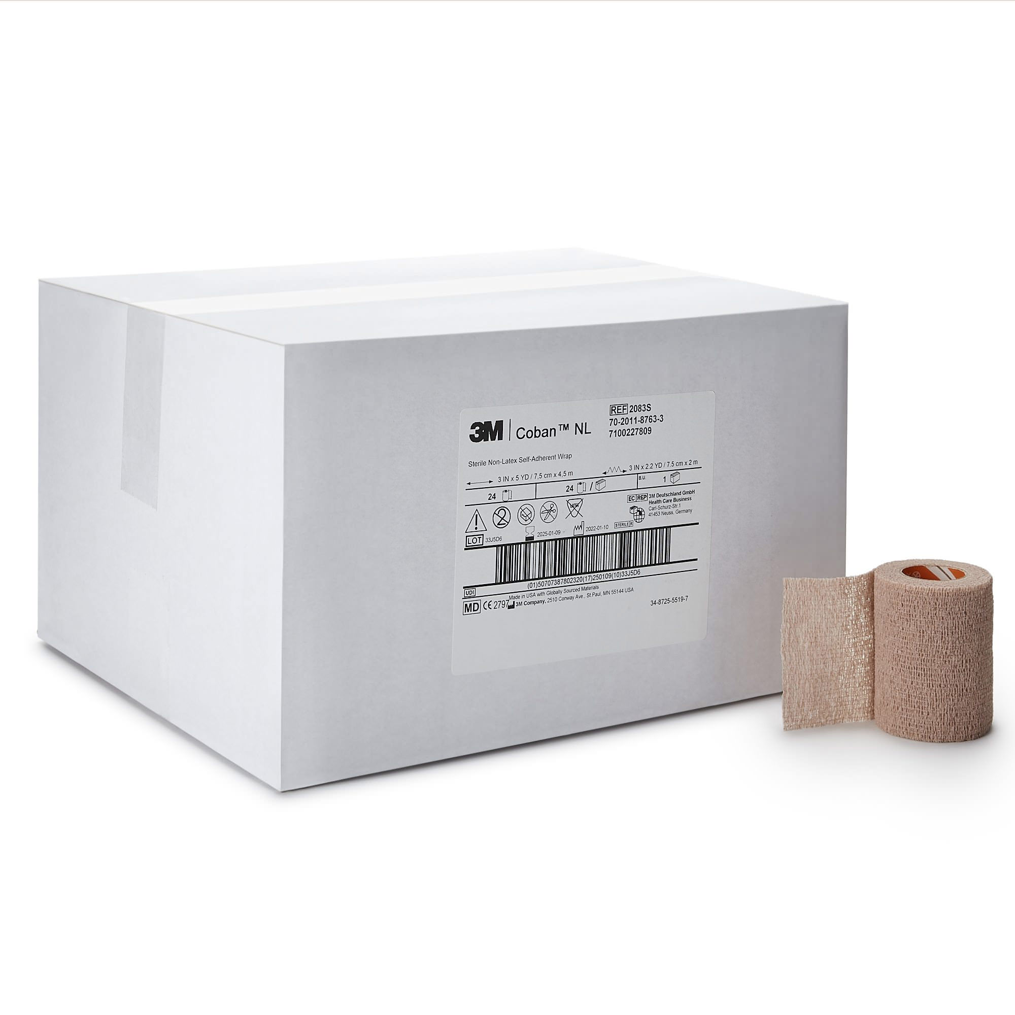 3M Coban LF Sterile Cohesive Bandage, Tan thumbnail 3