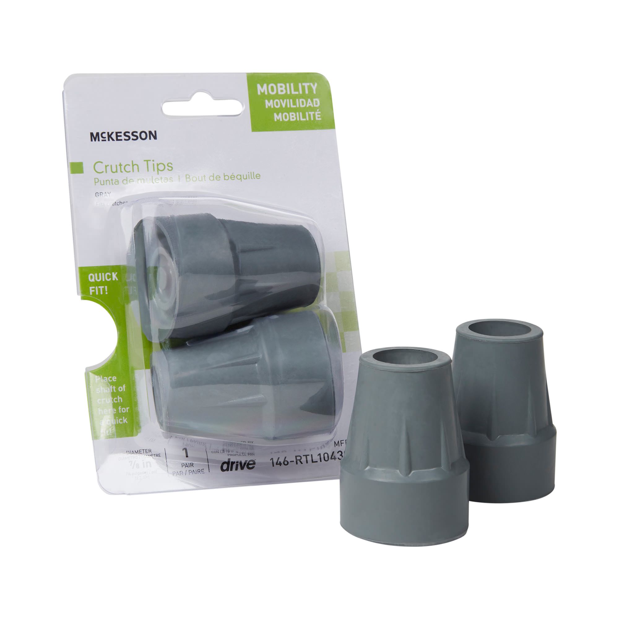McKesson Gray Rubber Crutch Tip